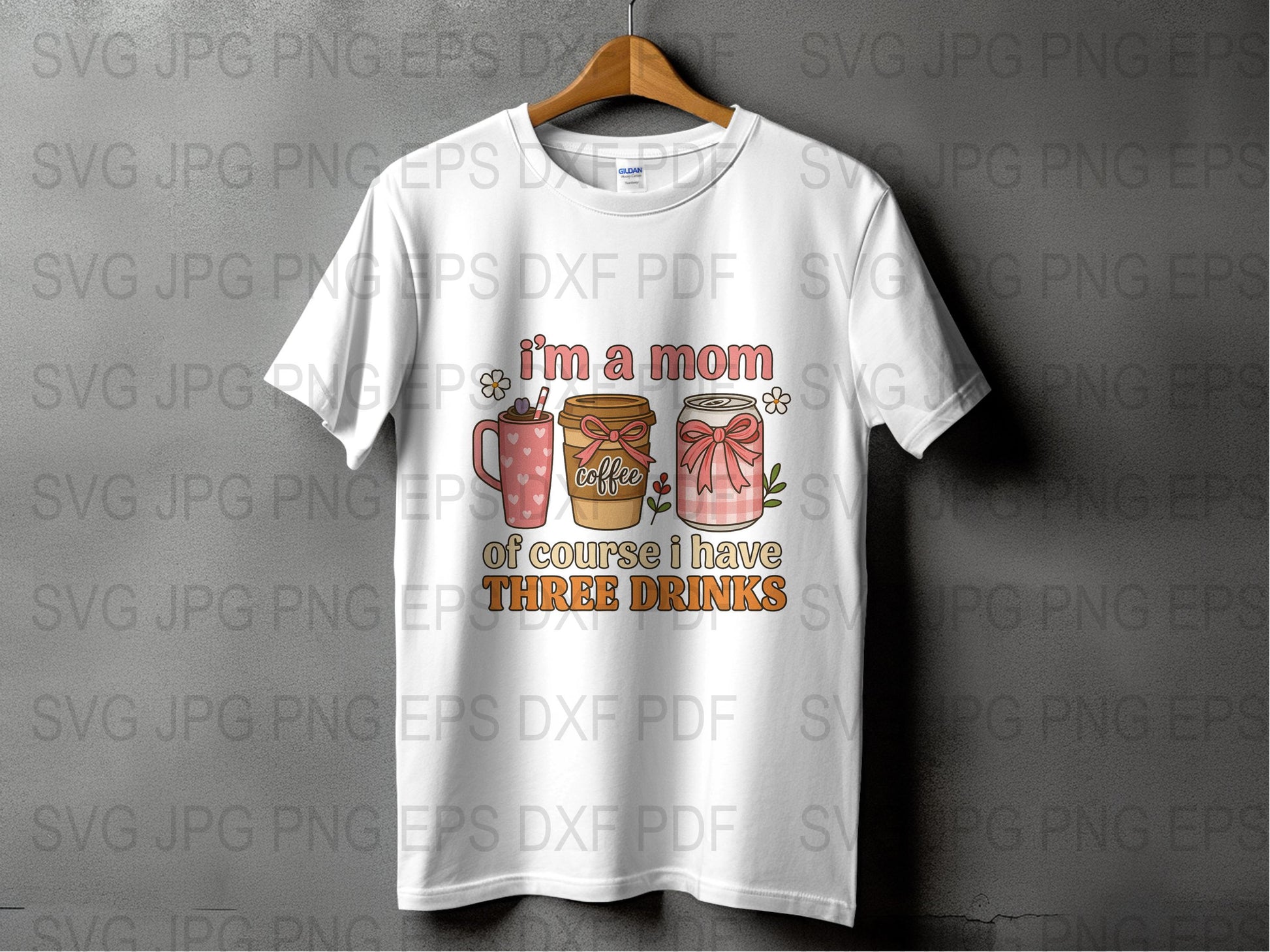 Funny Mom T-Shirt, Coffee and Wine Lover Tee, Gift for Mothers, Casual Graphic Shirt with Sayings, Women's White Top