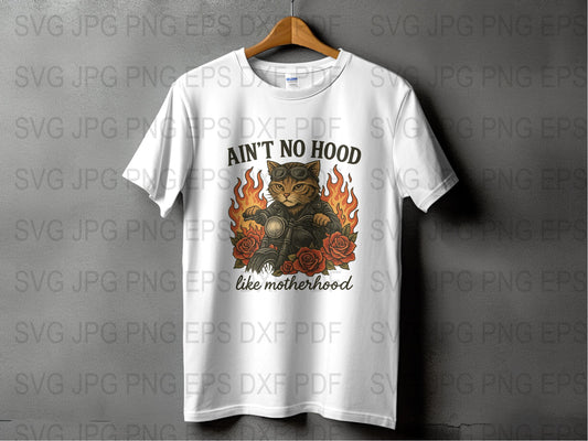 Motherhood Cat Tattoo Design T-Shirt, Funny Mom Life Tee, Feminine Graphic Shirt, Unique Mother's Day Gift, Soft Cotton Top