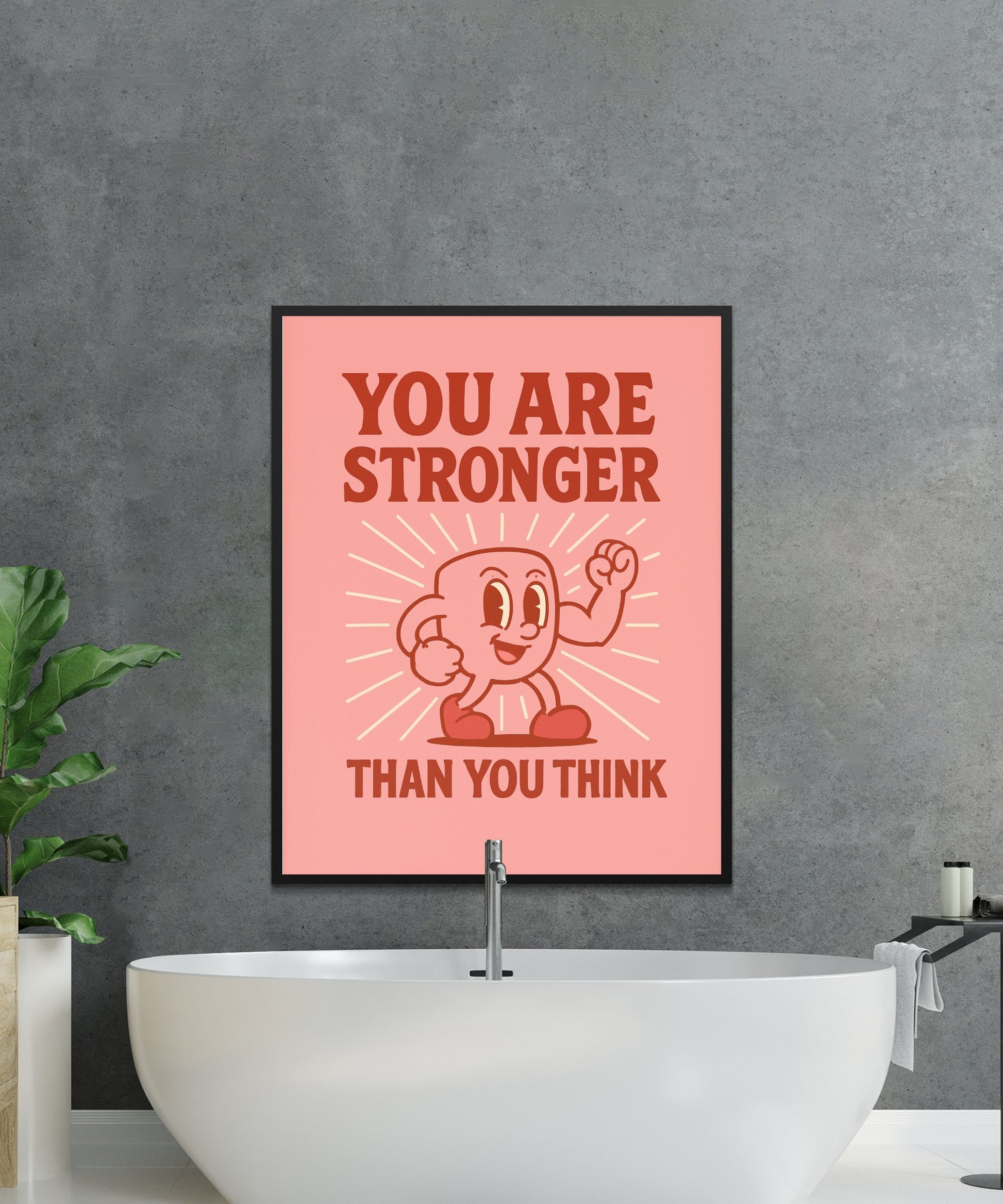 Motivational Poster 'You Are Stronger Than You Think' Inspirational Wall Art Decor for Home and Office