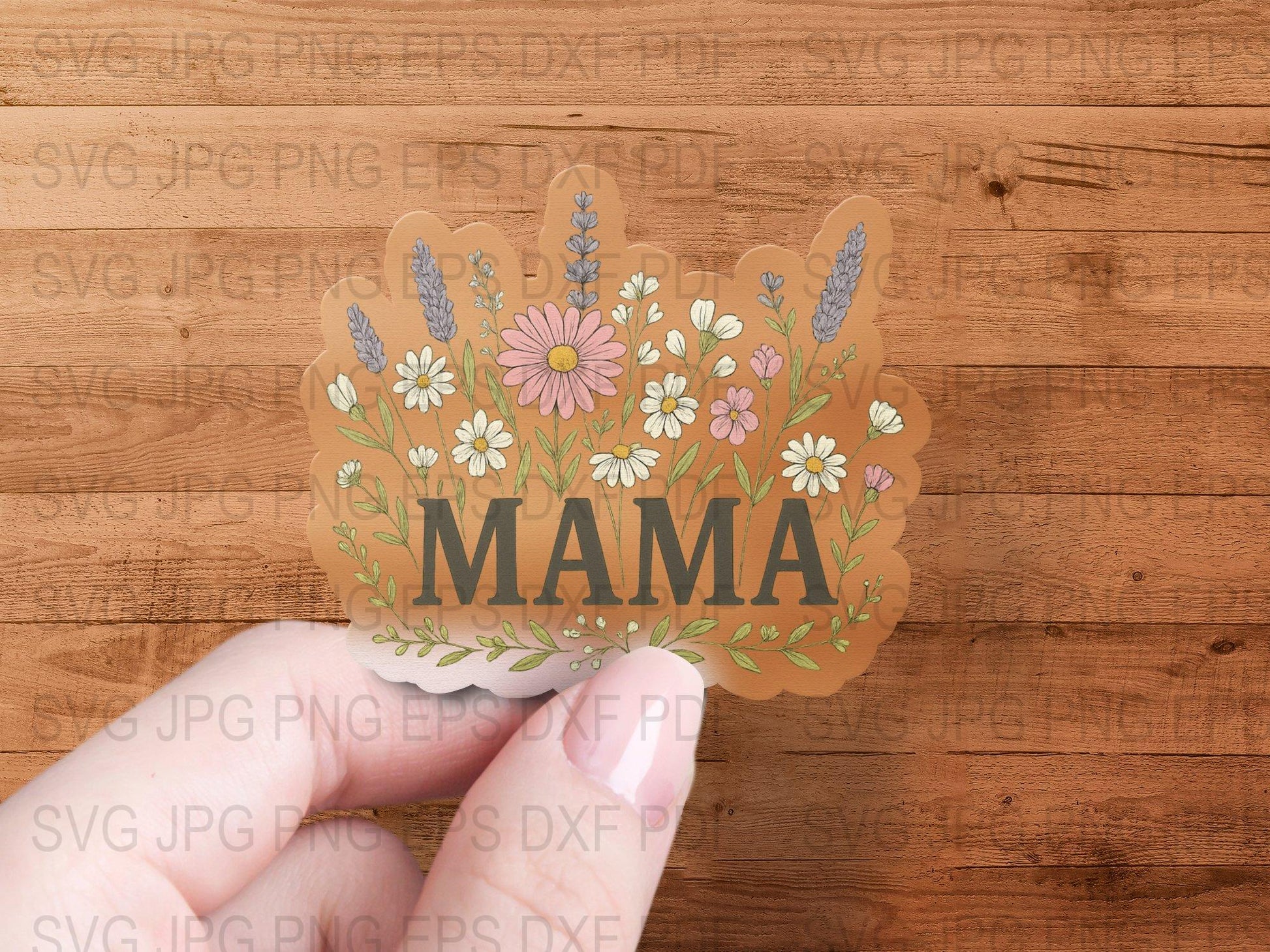 Mama Floral Crown SVG, Mother's Day Cut File, png eps dxf, Digital Download, Craft File for Cricut and Silhouette