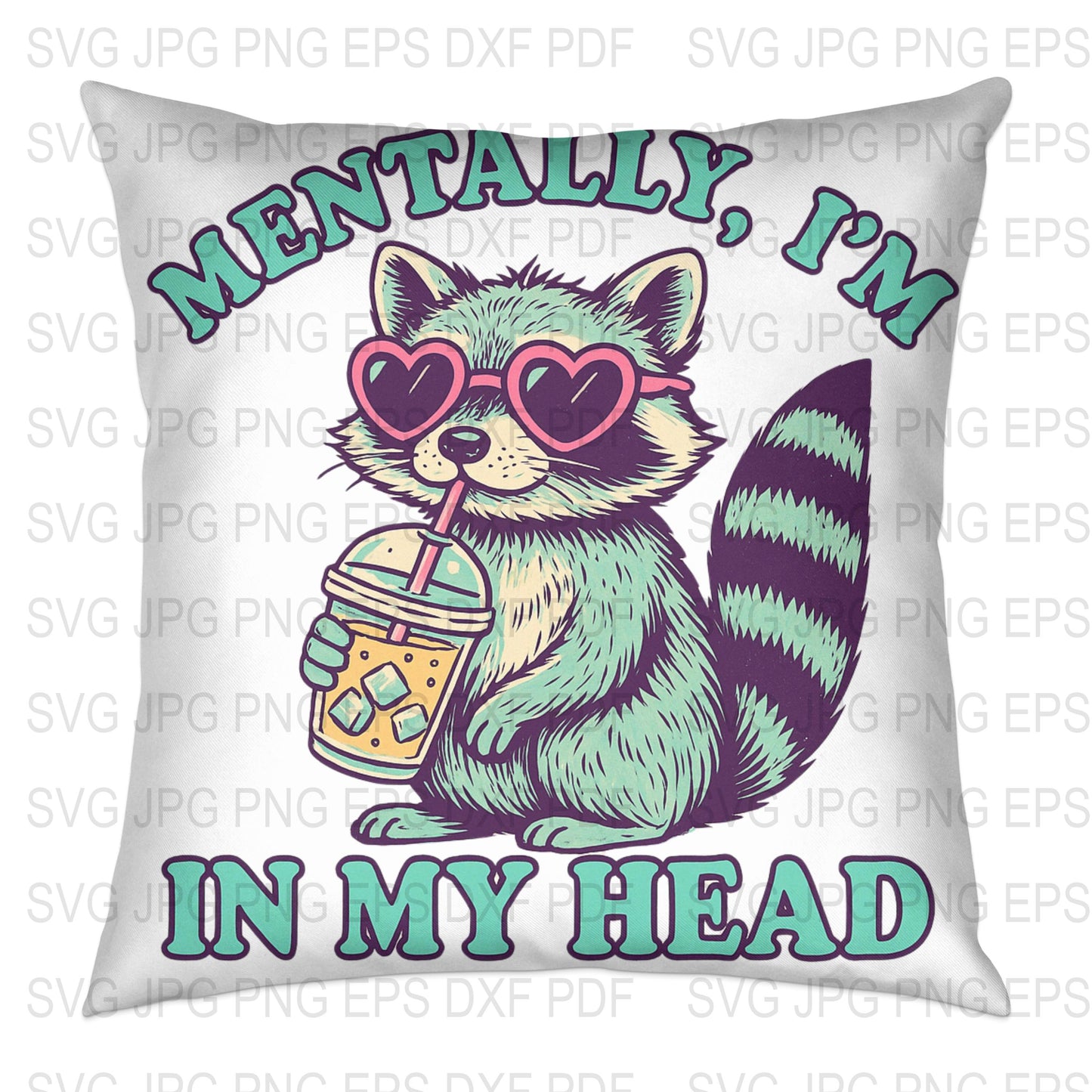 Cute Raccoon Pillow Cover, Quirky Home Decor, Cartoon Animal Cushion, Fun Quote Throw Pillow, Unique Gift Idea