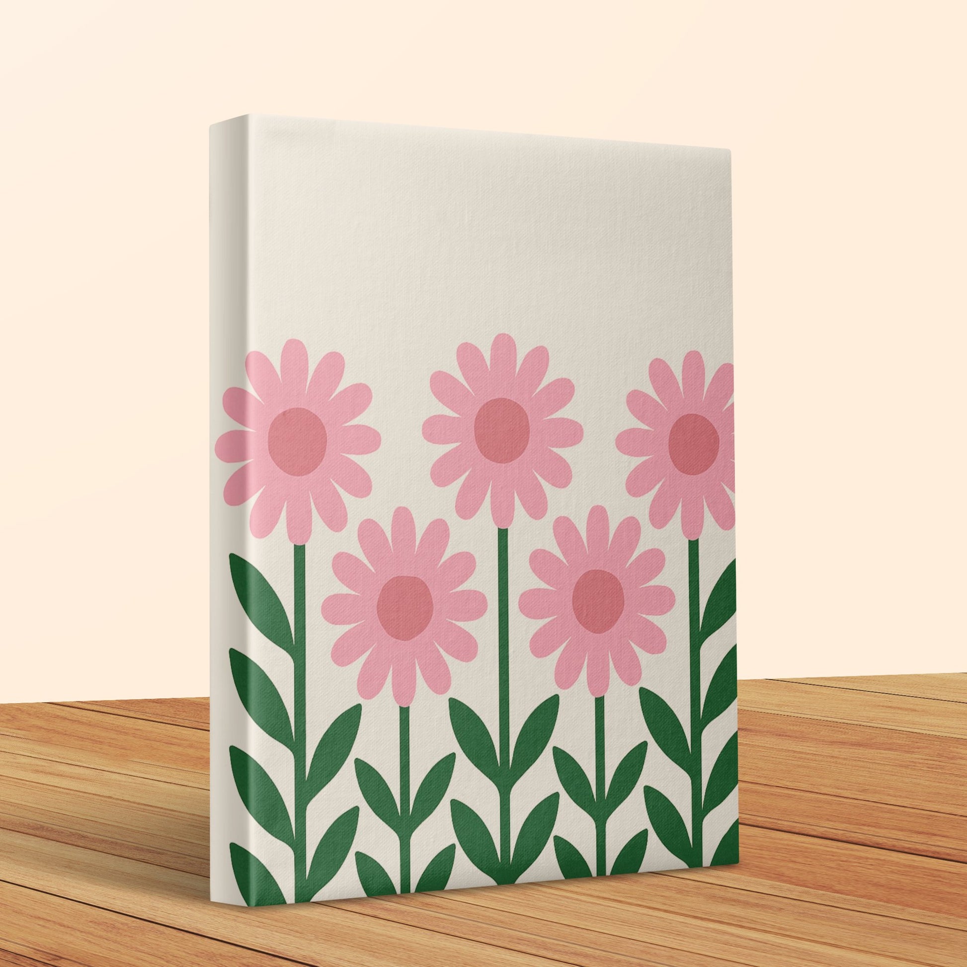 Pink Daisy Canvas Art Print, Floral Wall Decor, Modern Home Decoration, Nature Inspired Living Room Artwork