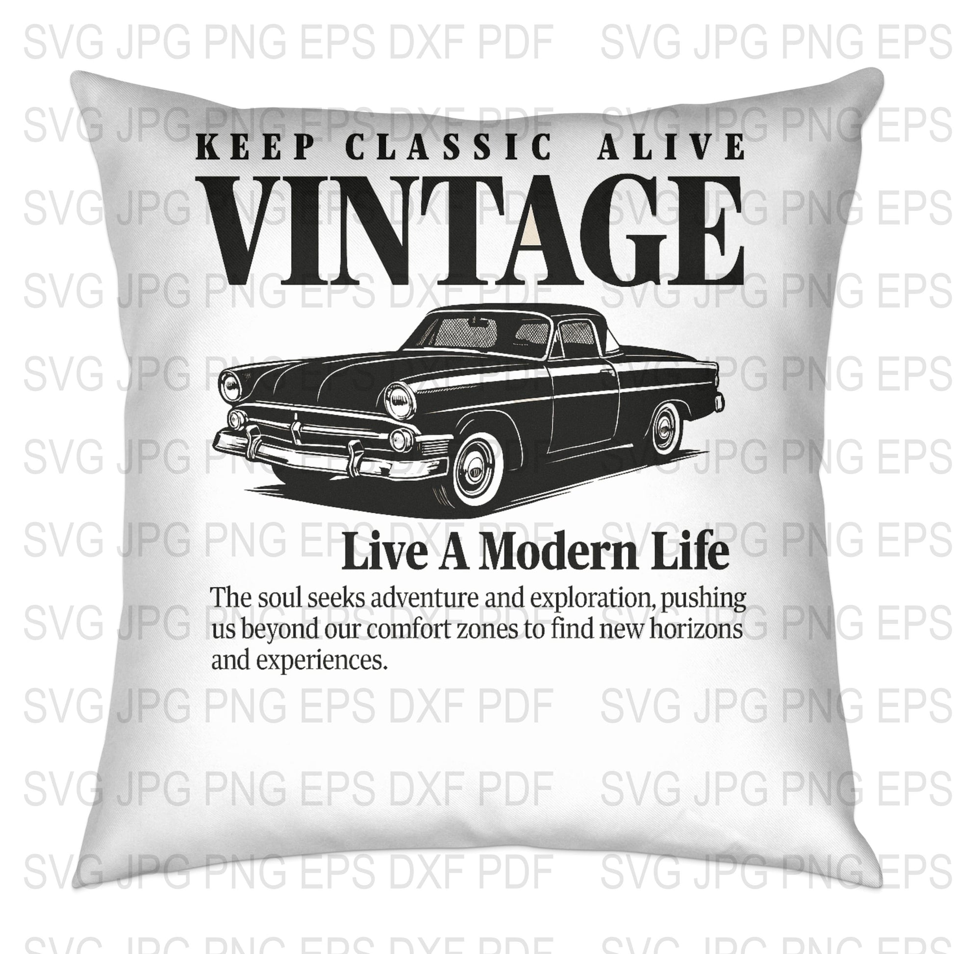 Vintage Car Cushion Cover, Classic Car Print, Retro Home Decor, Unique Gift Idea, Stylish Pillow Case