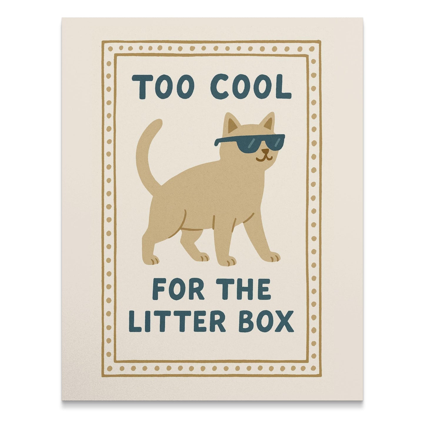 Cool Cat Poster, Funny Cat Art Print, Sunglasses Cat Wall Decor, Cat Lover Gift, Quirky Home Decor, Unique Nursery Artwork, Pet Humor