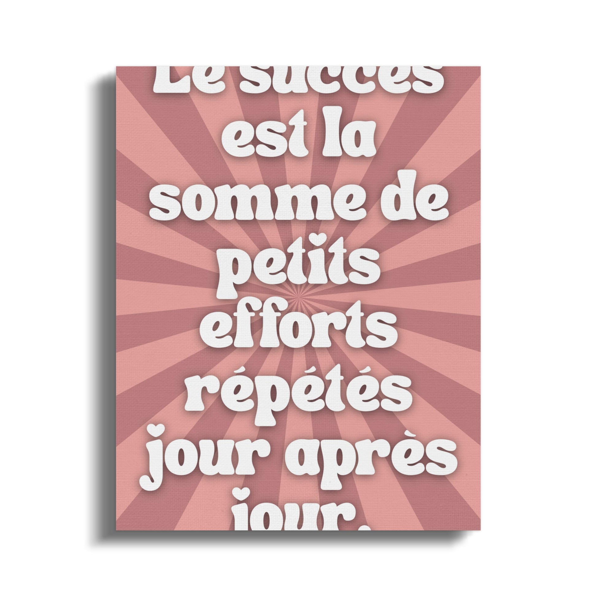 French Quote Wall Art, Inspirational Poster, Success Motivational Canvas Print, Home Office Decor, Daily Efforts Reminder