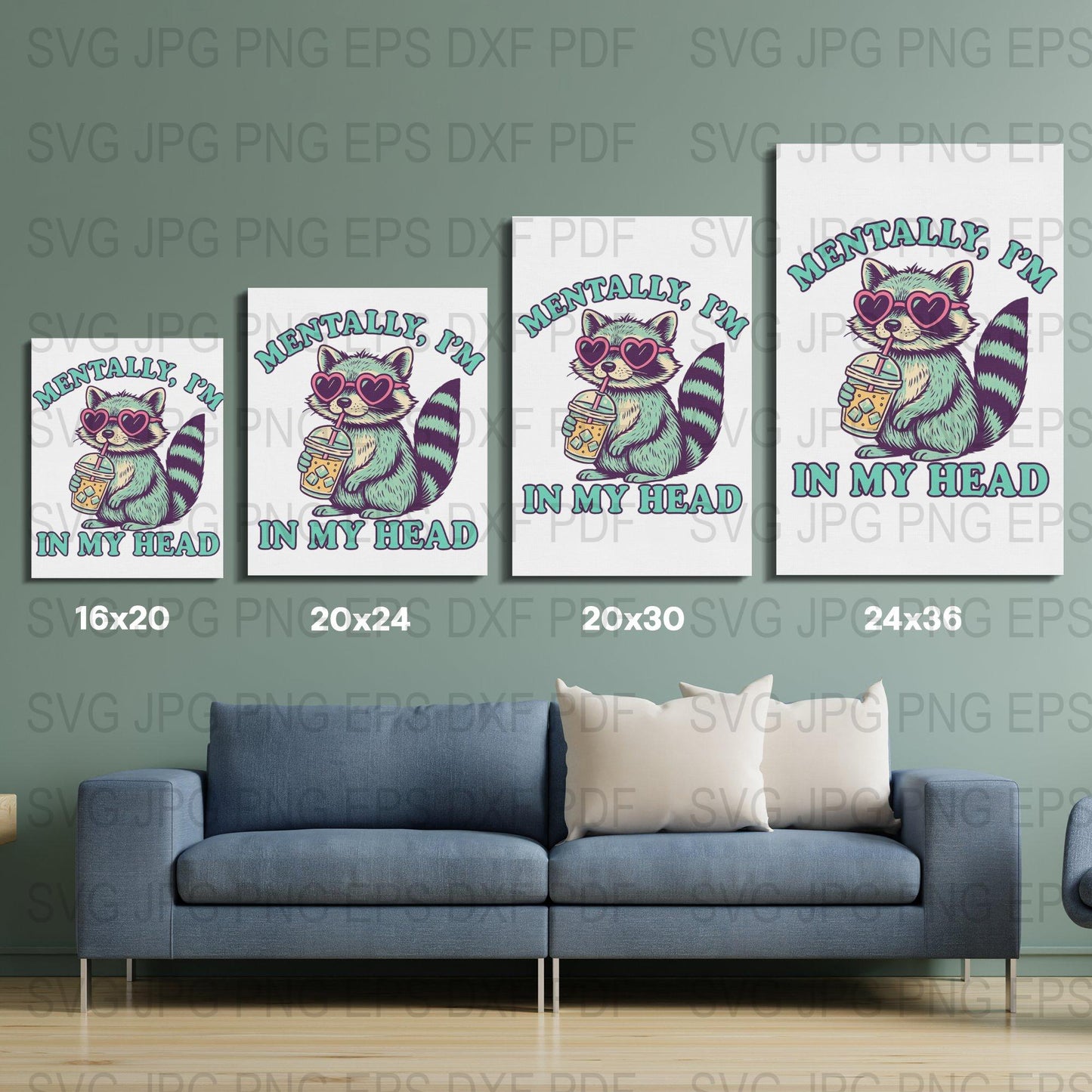 Mentally I'm Here Sloth Poster, Cute Sloth Wall Art, Funny Home Decor, Sloth Lover Gift, Digital Download Sizes