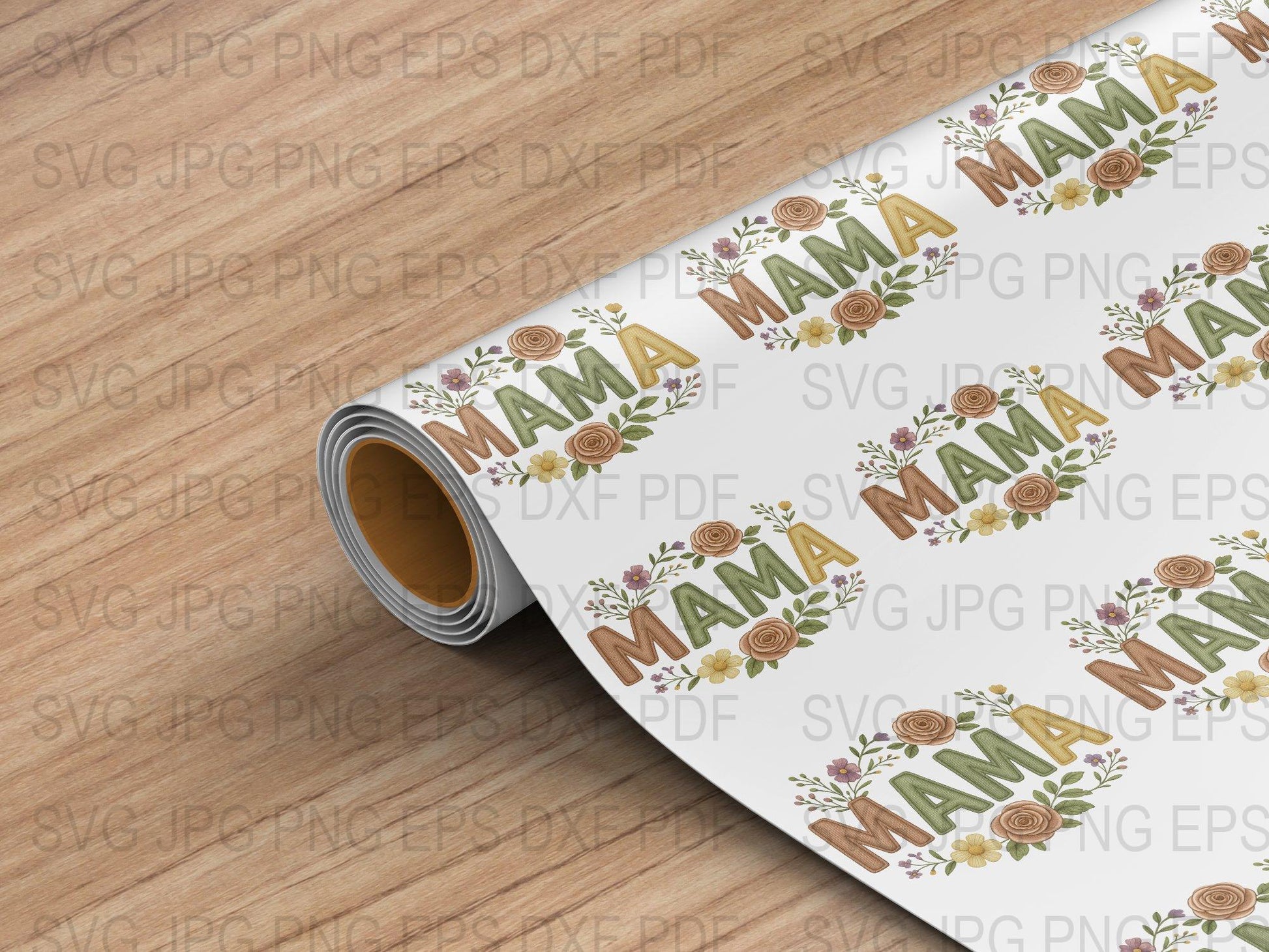 Mama Floral Vinyl Wrap Adhesive Mother's Day Crafting Material svg png jpg