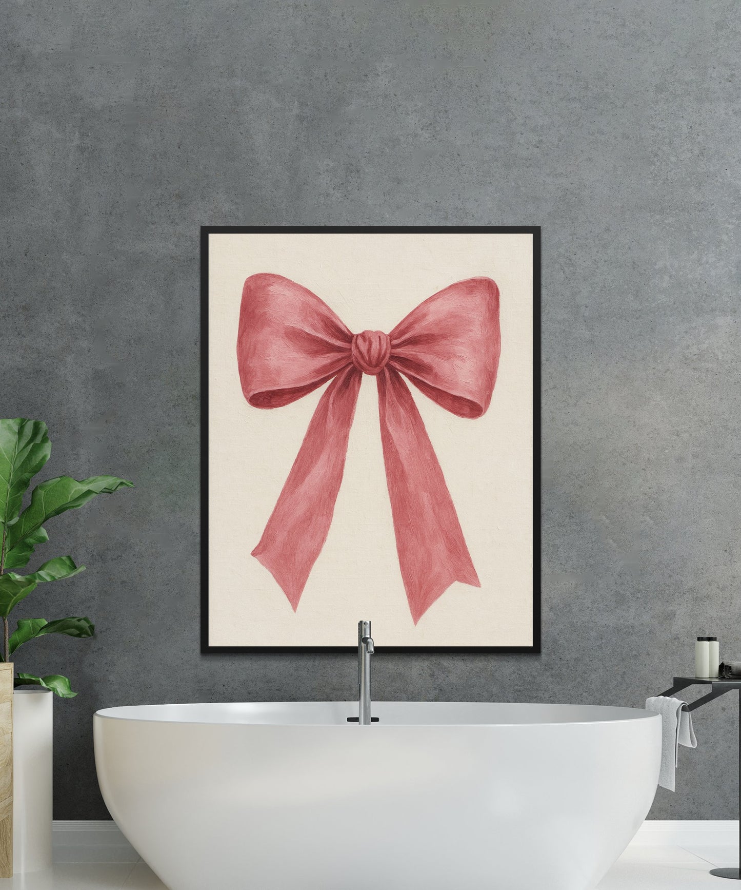 Vintage Pink Bow Art Print, Feminine Wall Decor, Shabby Chic Bedroom, Bathroom Artwork, Gift Idea