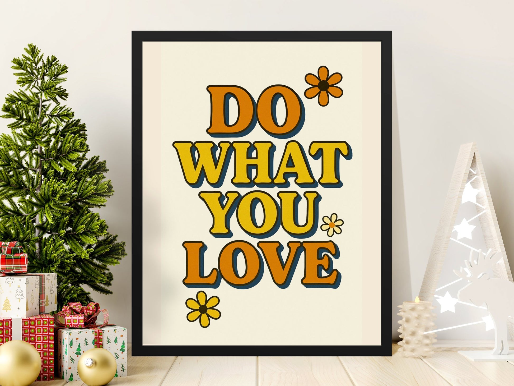 Inspirational Quote Wall Art 'Do What You Love' Framed Poster, Motivational Home Decor, Office Prints, Gift Idea