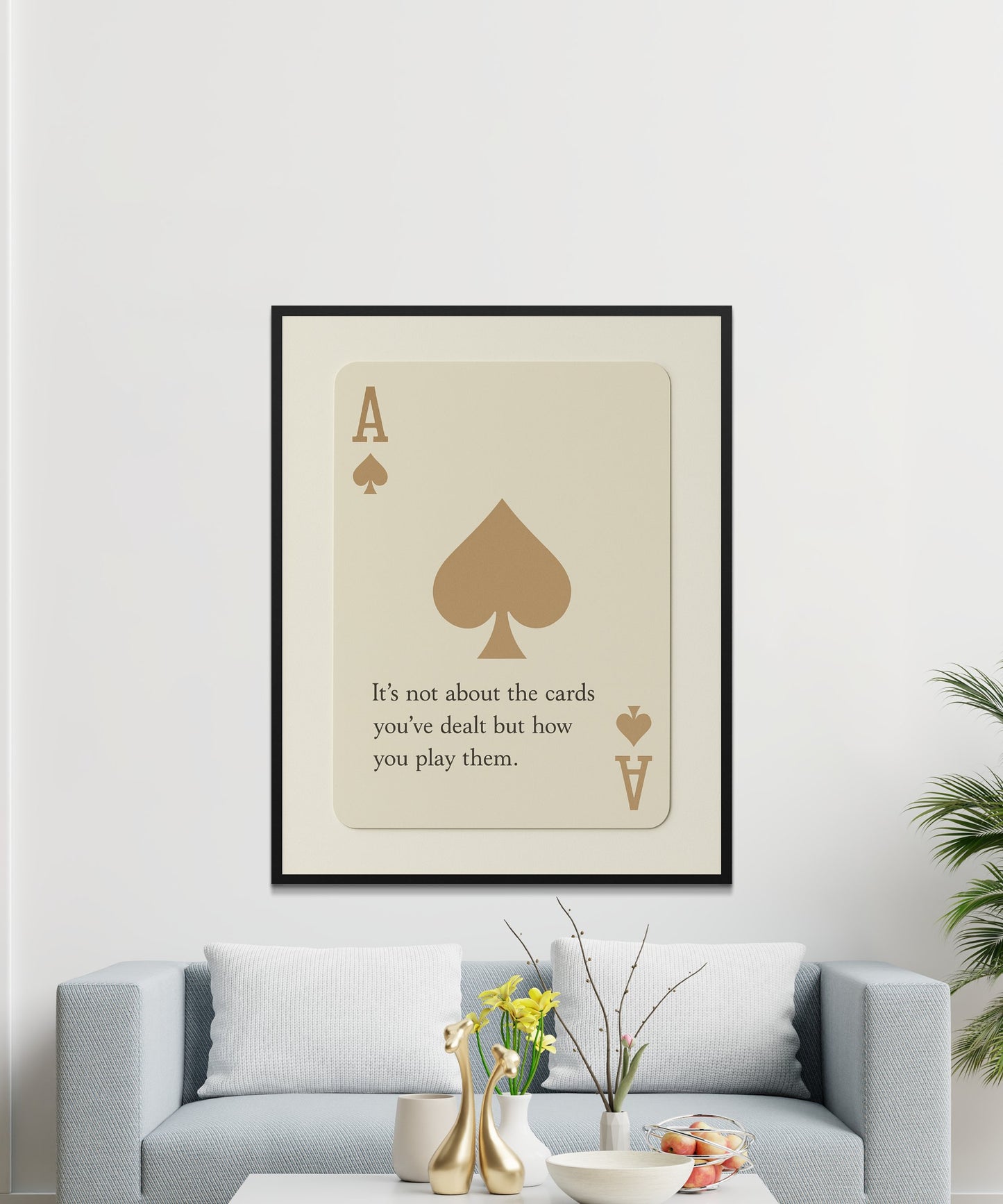 Ace of Spades Wall Art, Inspirational Quote Poster, Modern Living Room Decor, Minimalist Playing Card Print, Home Decor