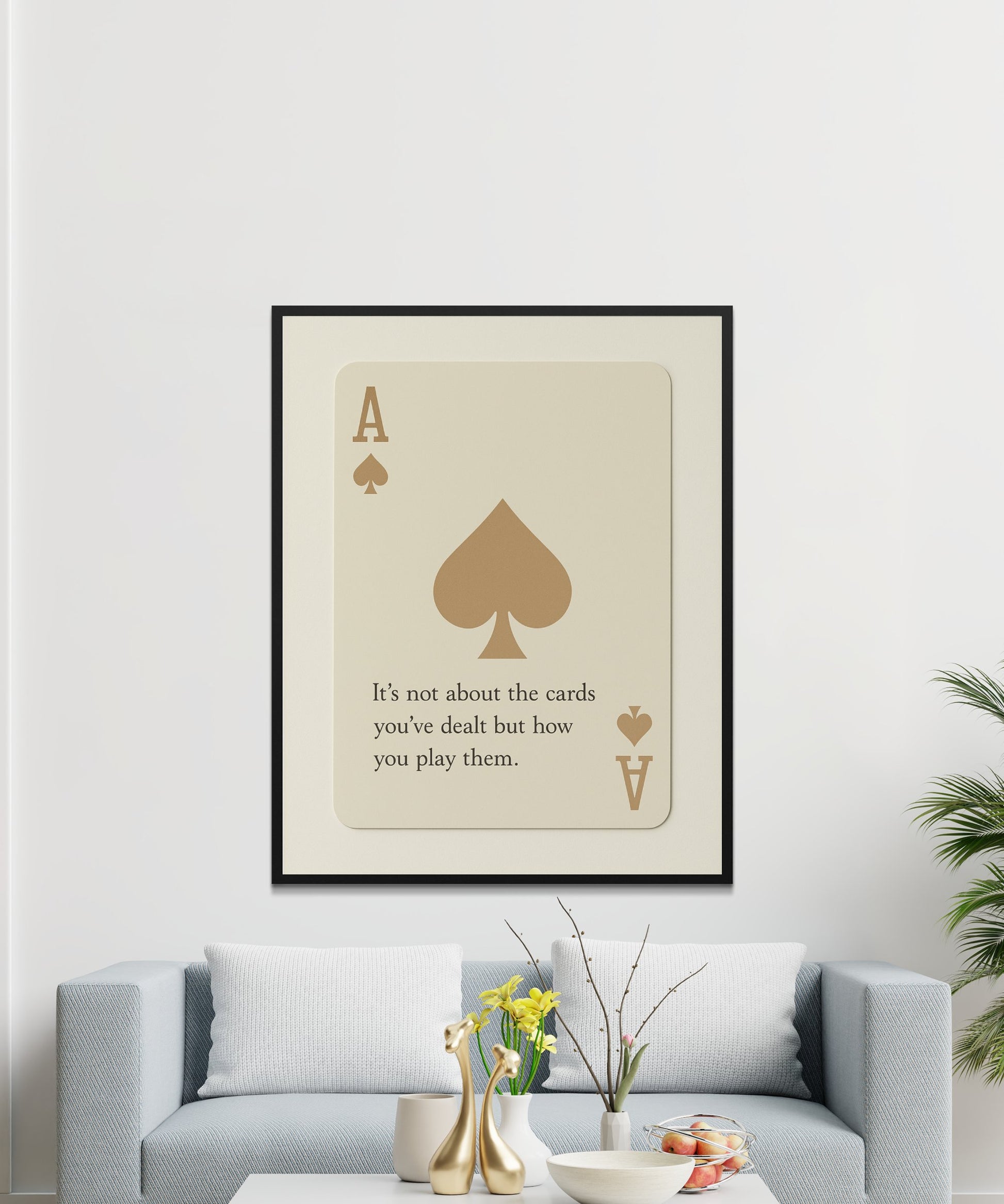 Ace of Spades Wall Art, Inspirational Quote Poster, Modern Living Room Decor, Minimalist Playing Card Print, Home Decor