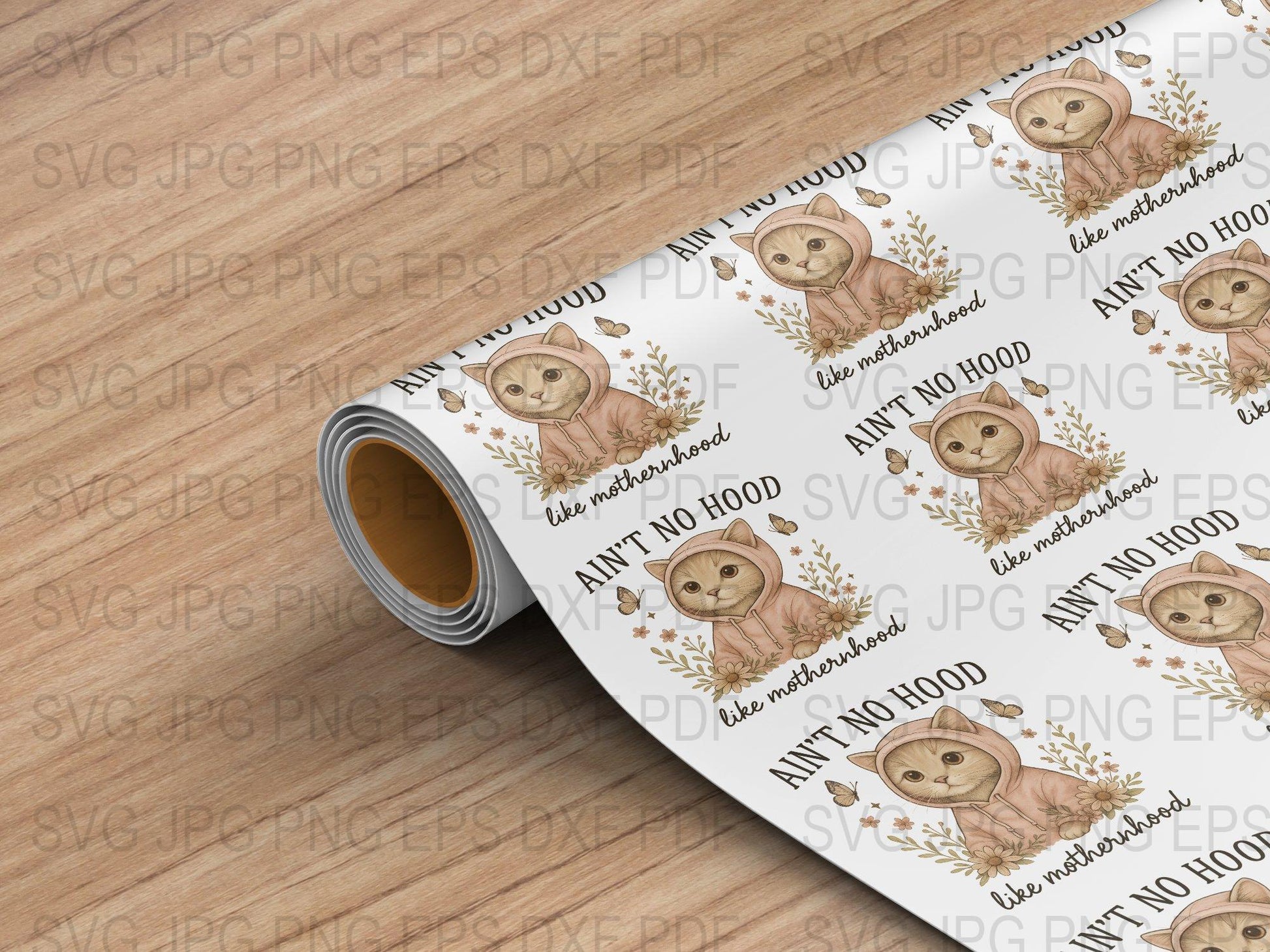 Cute Sloth Print Fabric, Ain't No Hood Like Motherhood, Crafting Material, Nursery Decor, Sewing Supply, Quilting Cotton Roll.