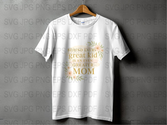 Great Mom T-Shirt, Floral Design, Inspirational Quote, Mother's Day Gift, White Tee for Women, Spring Fashion Apparel