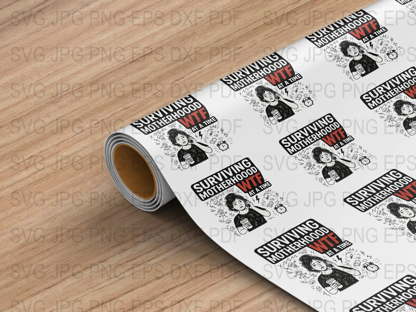 Surviving Motherhood SVG Bundle, Mom Life Quote, Motherhood SVG Files, Craft Vinyl Sheet, Mother's Day Gift Idea, DIY T-Shirt Design
