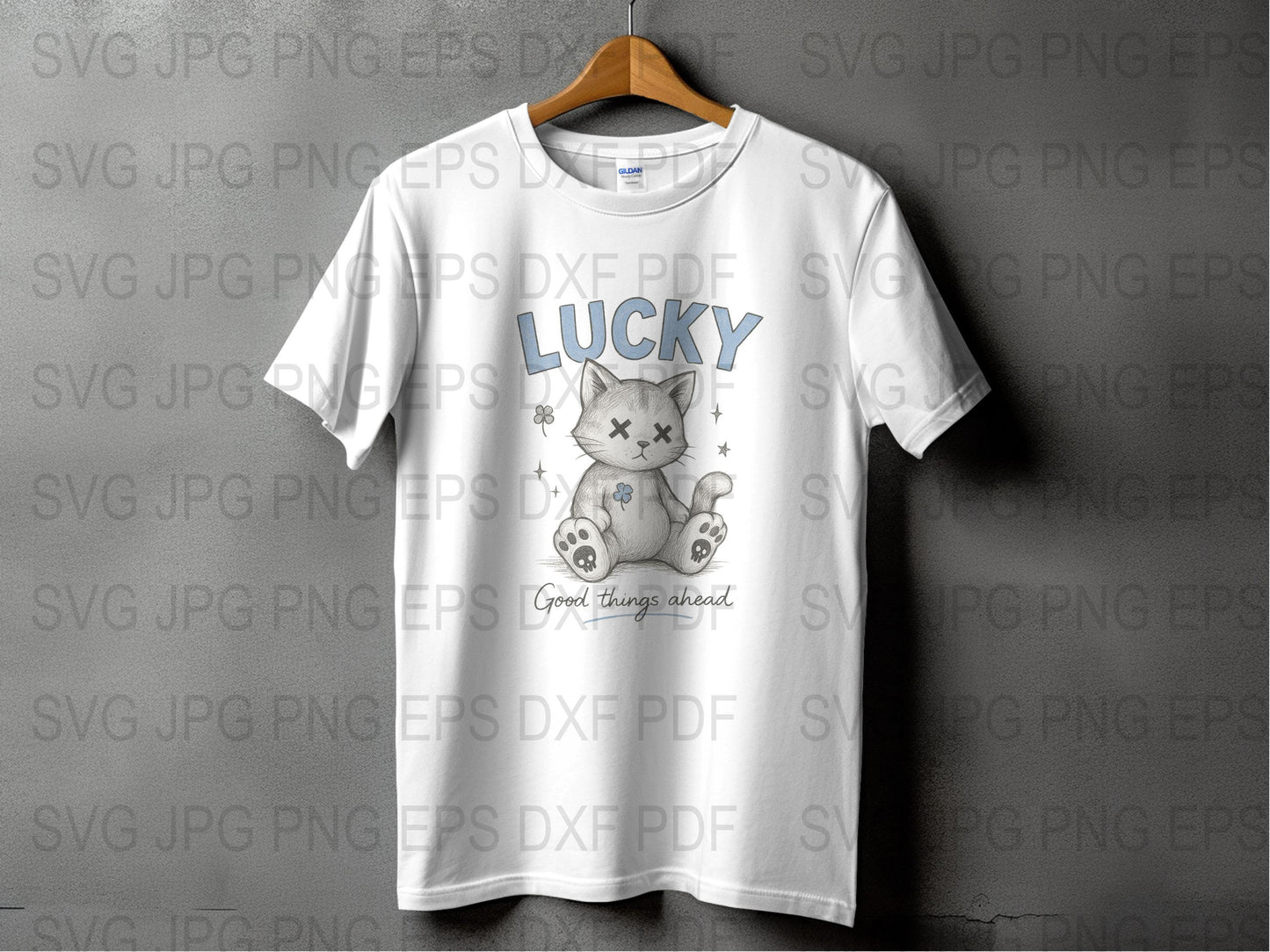 Lucky Cat T-Shirt, Good Things Ahead Graphic Tee, Japanese Maneki Neko, Cute Kawaii Cat Shirt, Unisex Adult Clothing