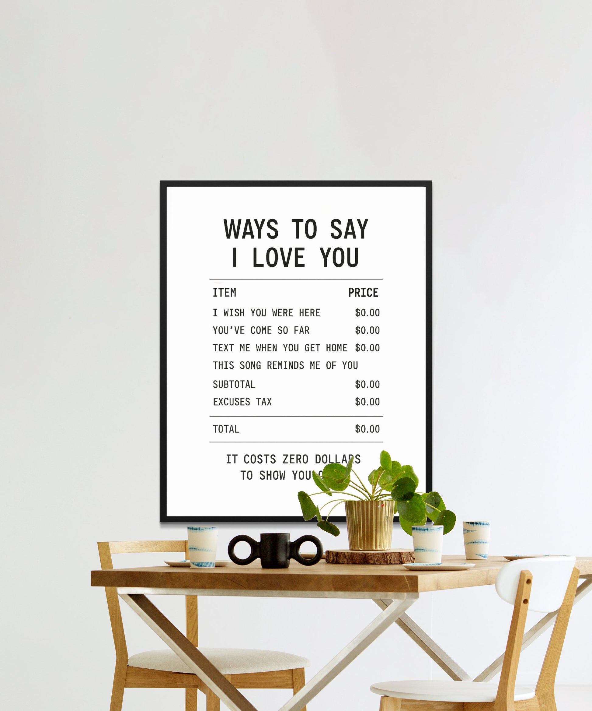 Modern Minimalist Text Art Poster, Black and White Home Decor, Typography Wall Art Print for Living Room or Office