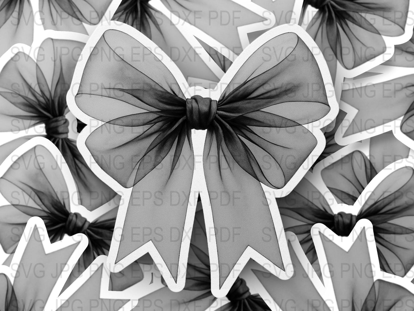 Black and White Butterfly Bows Clipart, Monochrome Party Decorations, Digital Download Scrapbooking Supplies, Crafting Graphics