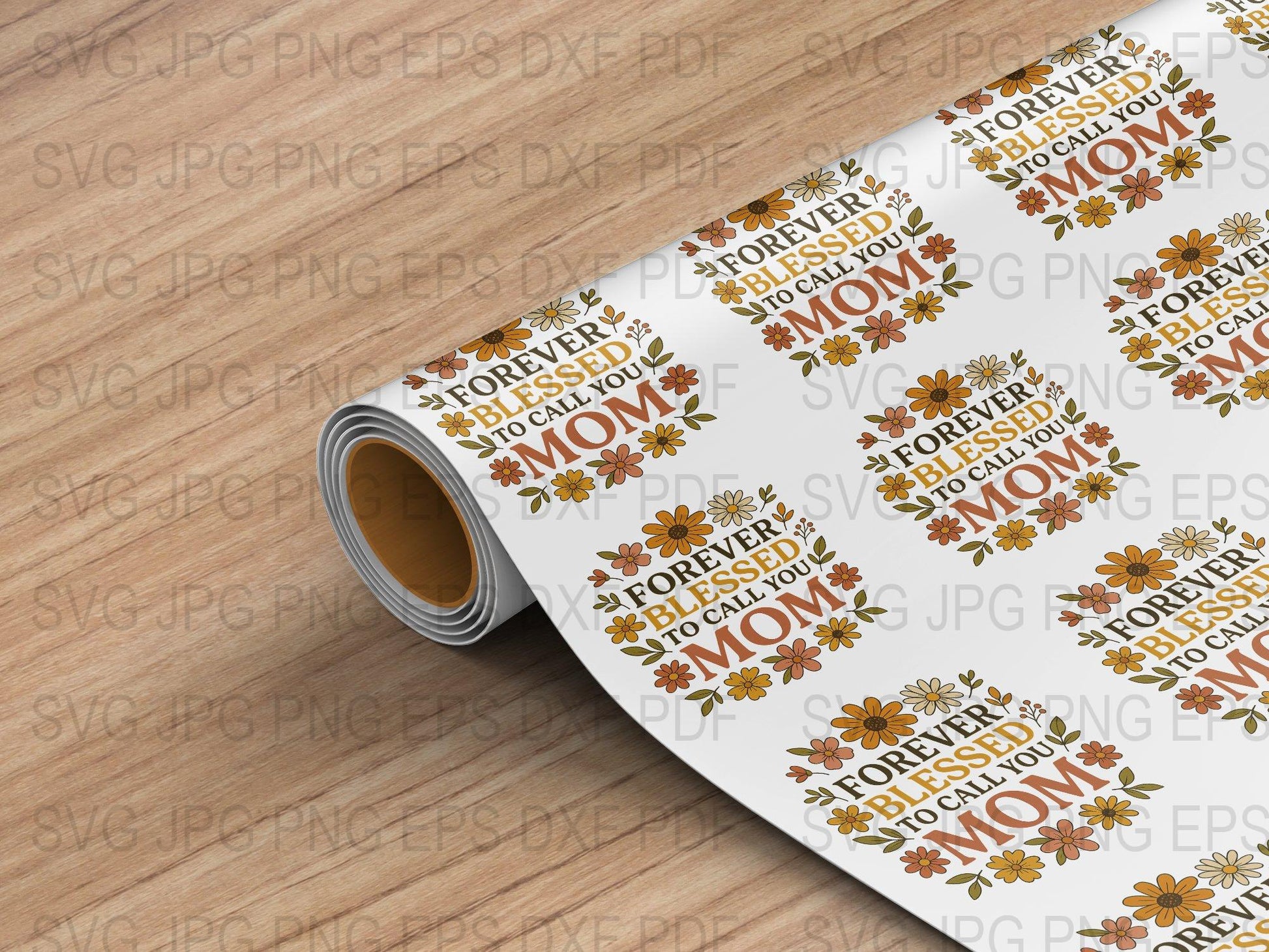 Vinyl Wrap Sheet Orange Flowers and #ForeverSolo Text DIY Crafting Material Decal Roll