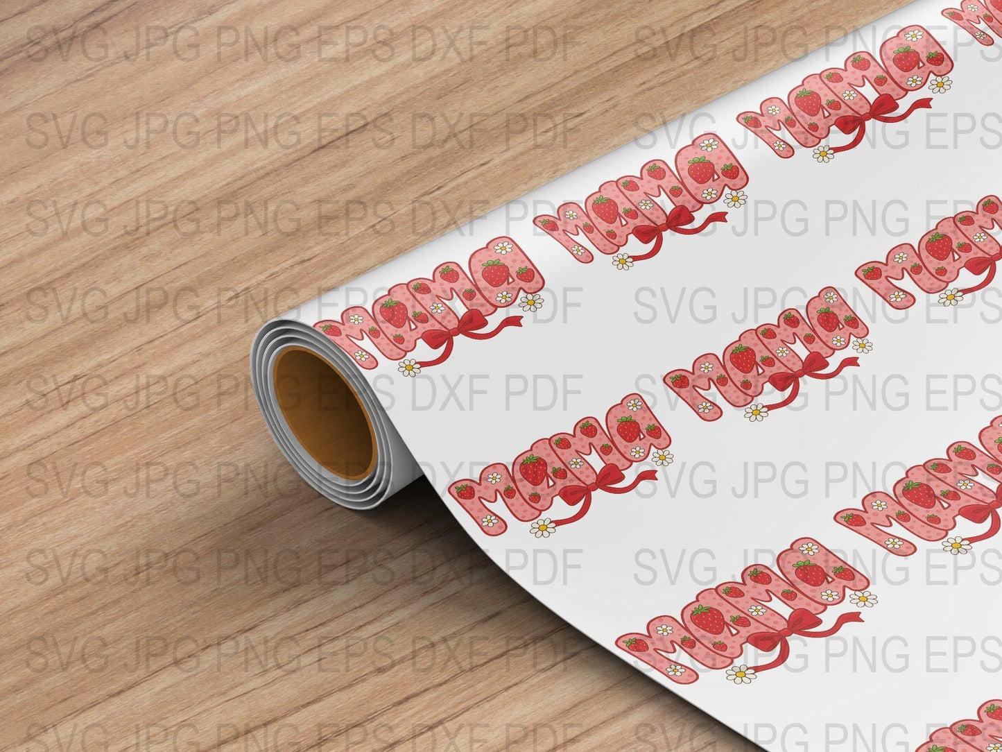 Cute Elephant Pattern Vinyl Wrap Roll, Pink Cartoon Elephants Design, Nursery Decor, DIY Crafts Material, Gift Wrapping Paper, SVG JPG Files