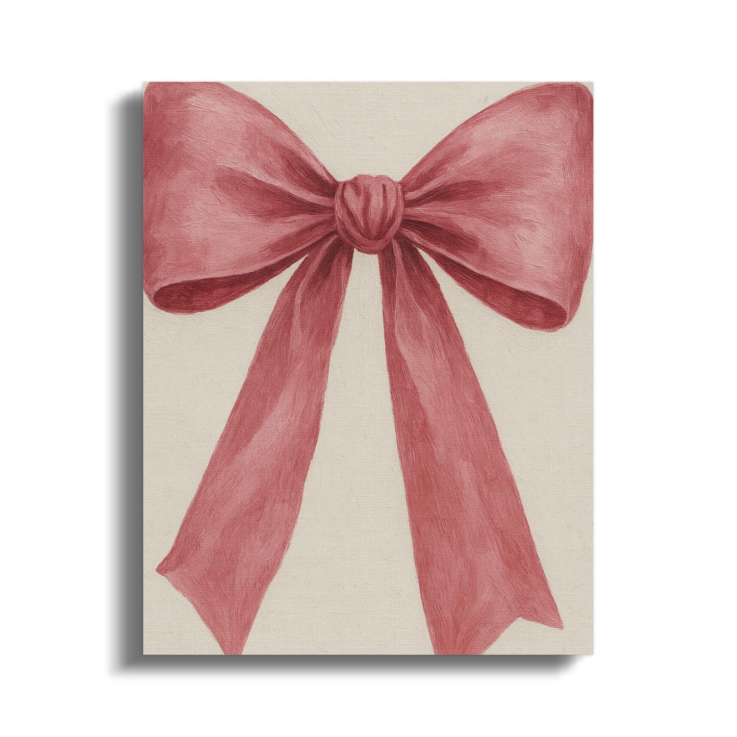 Elegant Red Bow Canvas Art Print, Vintage Bow Wall Decor, Chic Home Decoration, Gift Idea