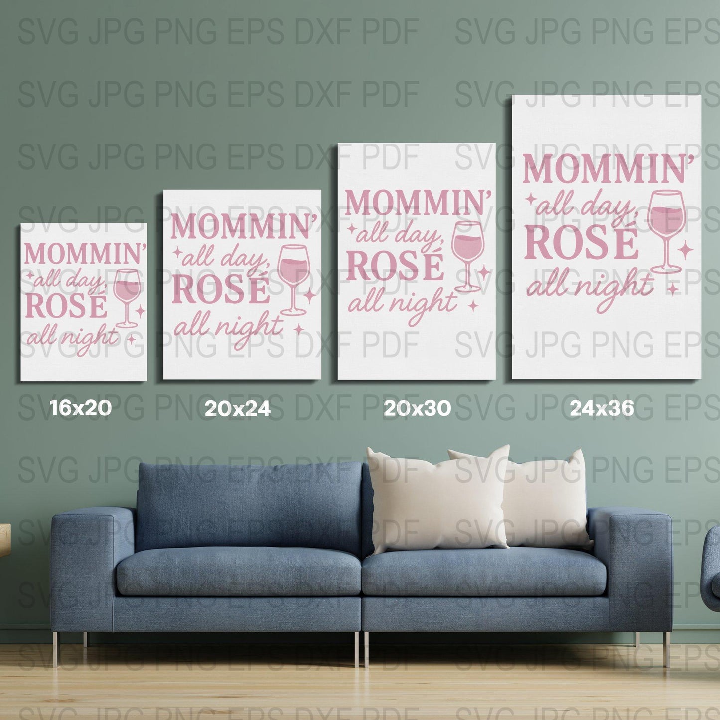 Modern Moomin Rose All Day Quote Wall Art Digital Download, Stylish Home Decor