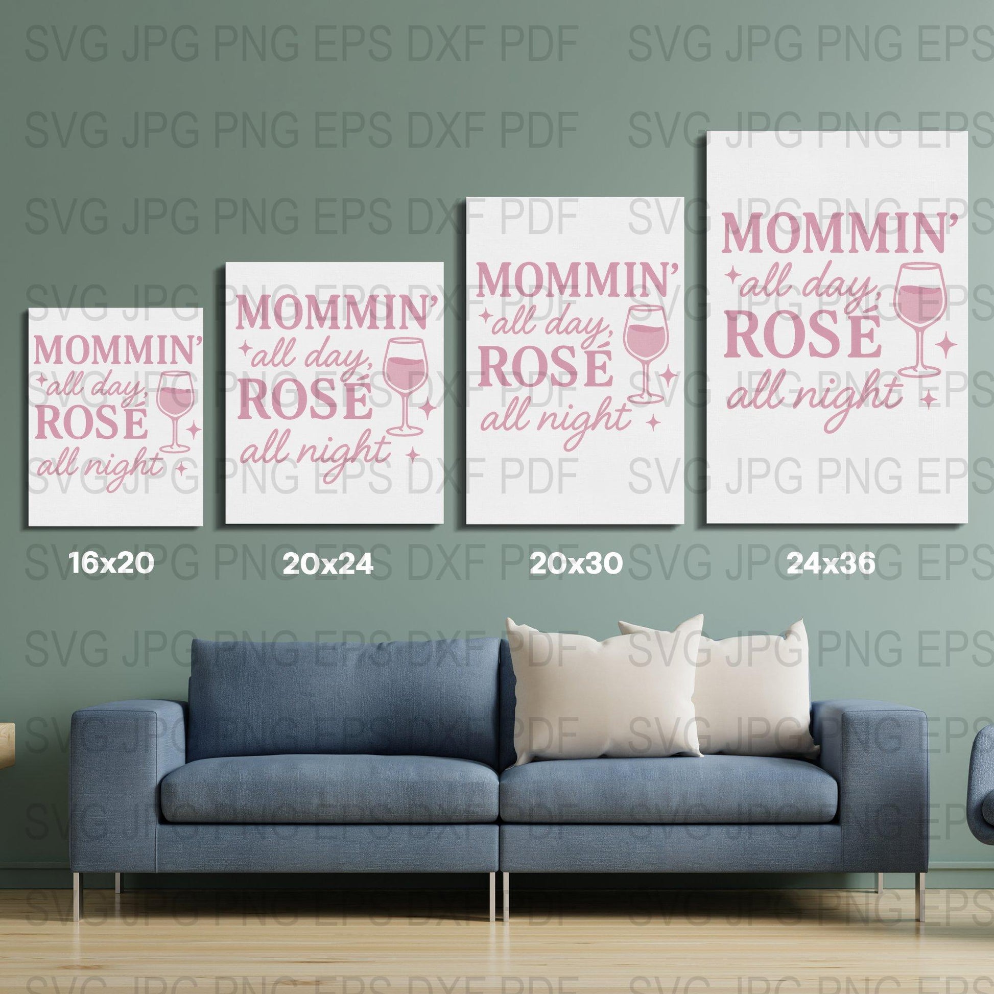 Modern Moomin Rose All Day Quote Wall Art Digital Download, Stylish Home Decor