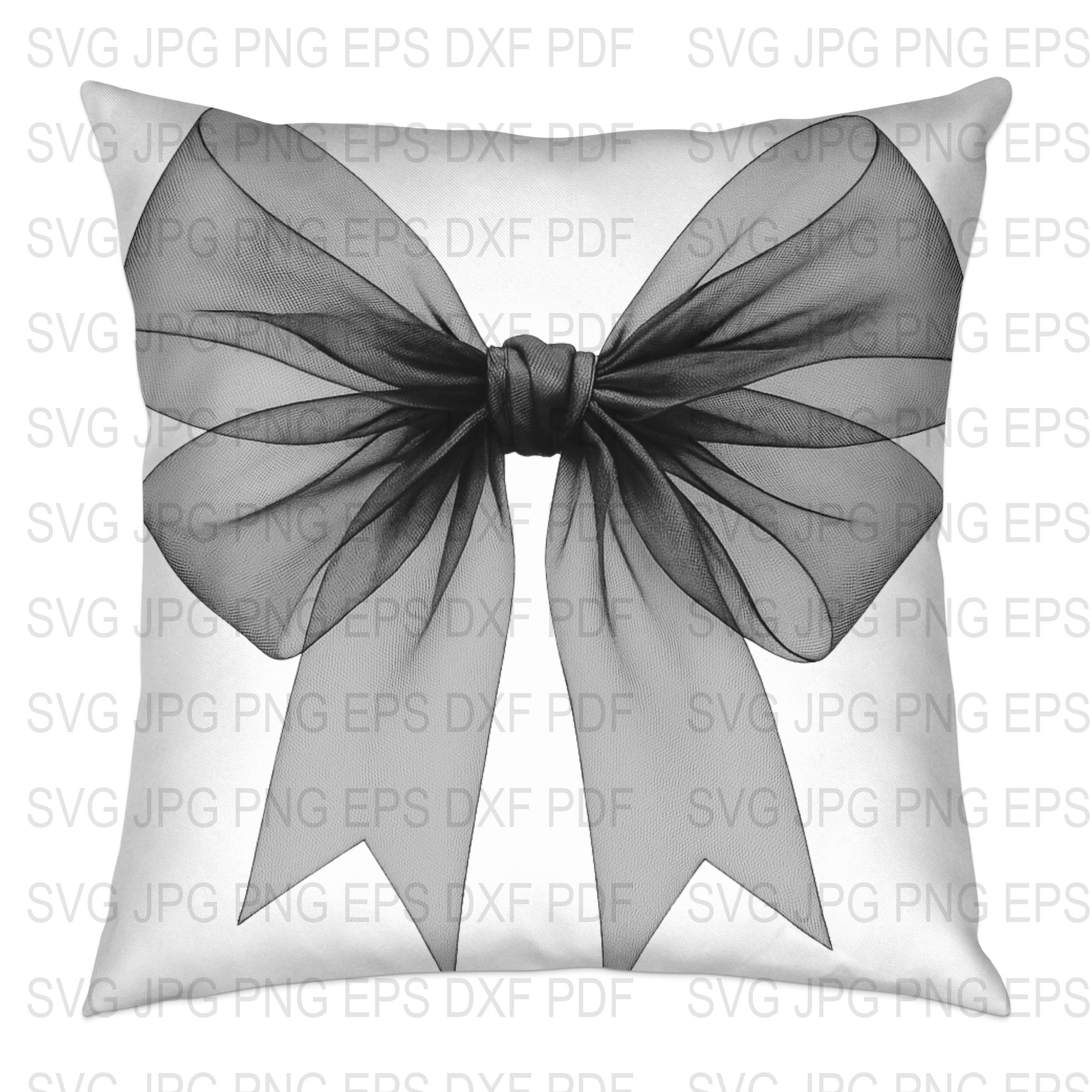 Elegant Black Bow Throw Pillow, Decorative Cushion Cover, Modern Home Decor, Stylish Sofa Accent