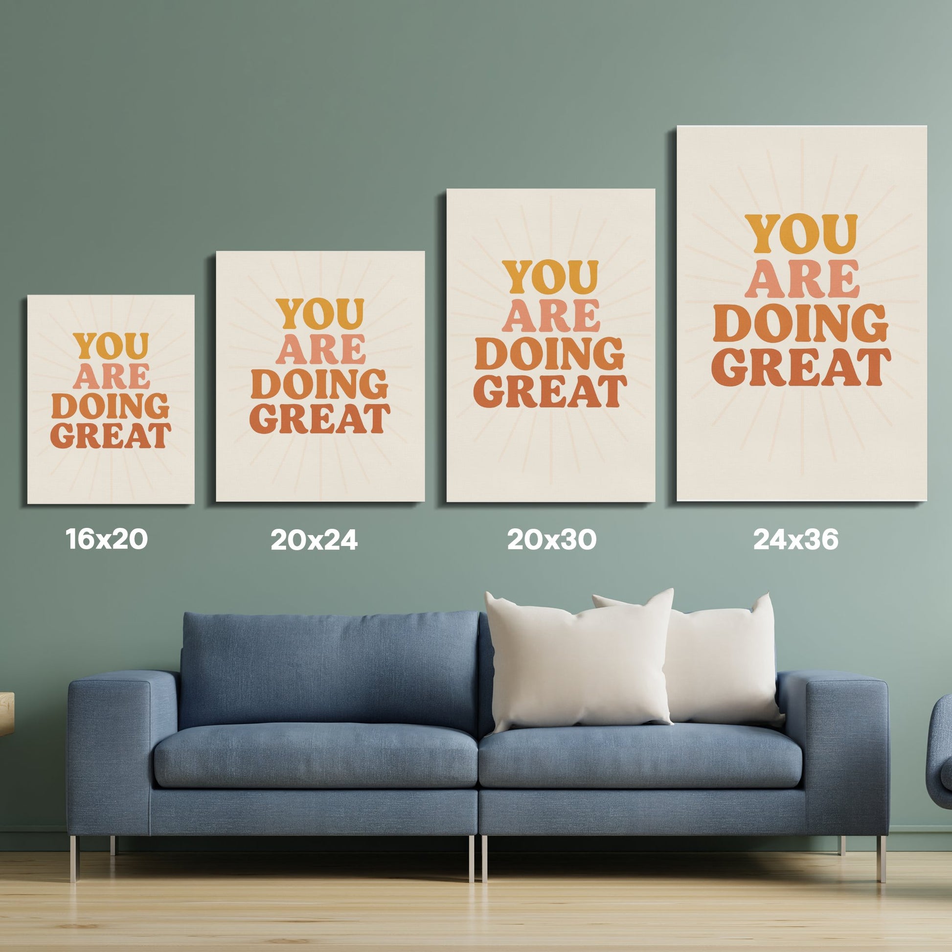 Inspirational Wall Art Canvas Prints, Motivational Quotes Home Decor, Set of Four, Various Sizes Available