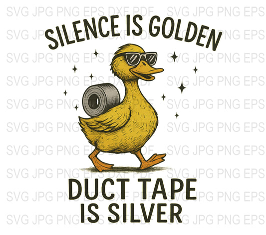 Funny Duck T-Shirt, Silence is Golden Duct Tape is Silver, Duck Humor Tee, Unisex Graphic Shirt, Gift Idea