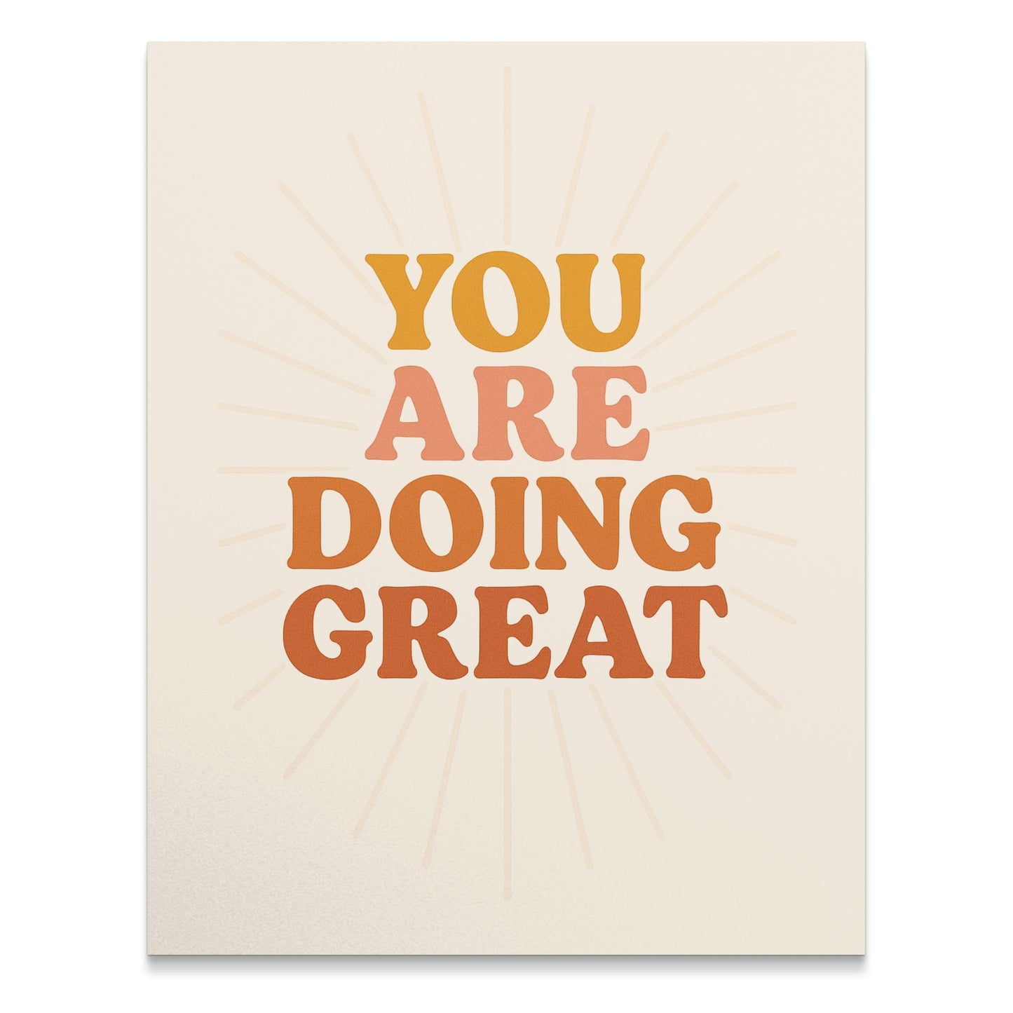 Inspirational Wall Art Print 'You Are Doing Great' Motivational Poster Home Decor Office Space Bright Colors