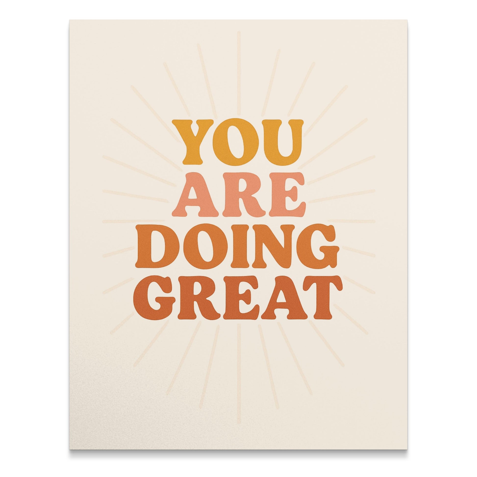 Inspirational Wall Art Print 'You Are Doing Great' Motivational Poster Home Decor Office Space Bright Colors