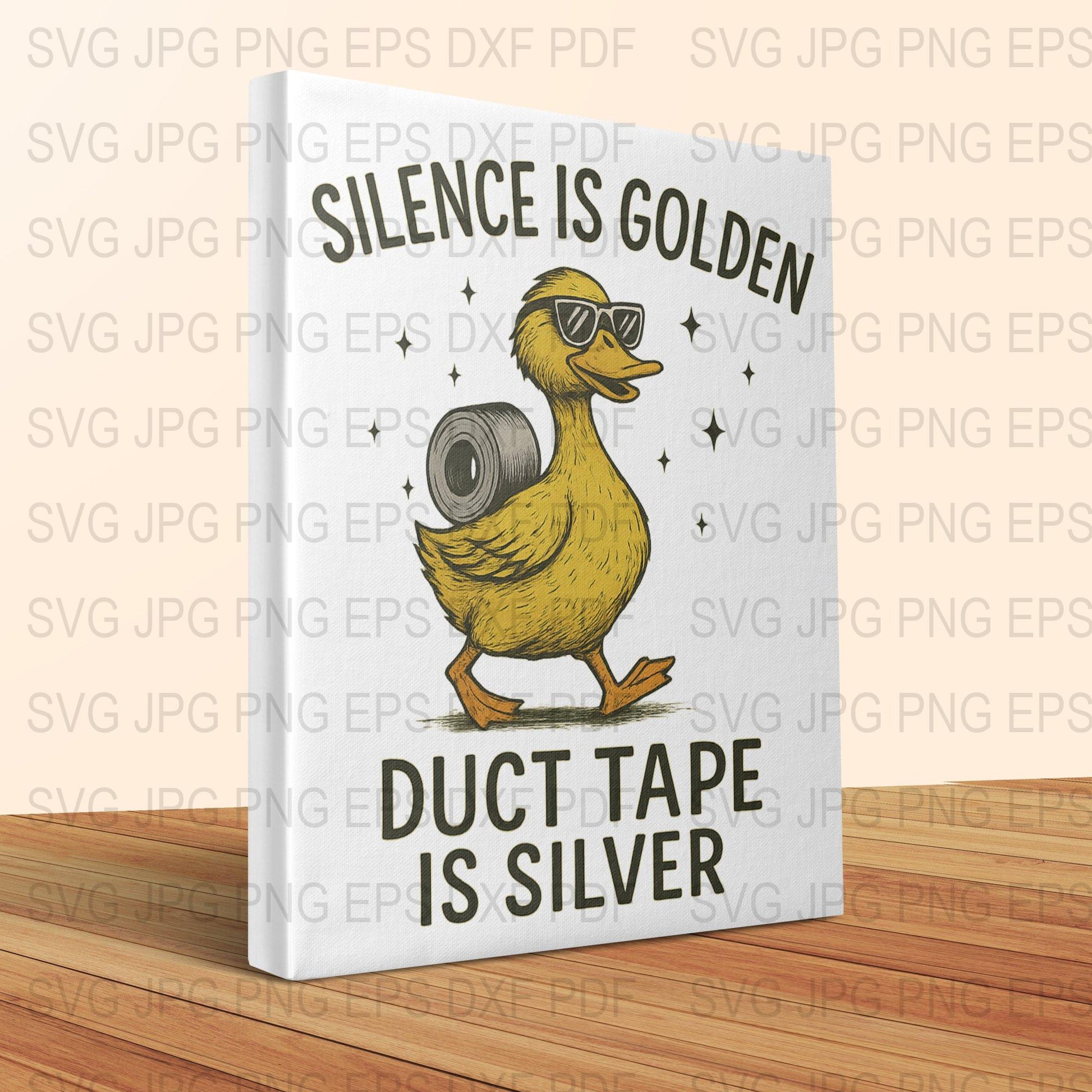 Funny Duck Poster, Silence is Golden Duct Tape is Silver, Quirky Kitchen Art, Unique Office Decor, Humorous Wall Print, Gift Idea