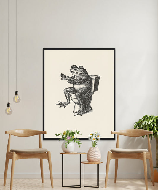 Vintage Frog Art Print, Classic Amphibian Illustration, Botanical Room Decor, Unique Wall Hanging, Nature Inspired Artwork