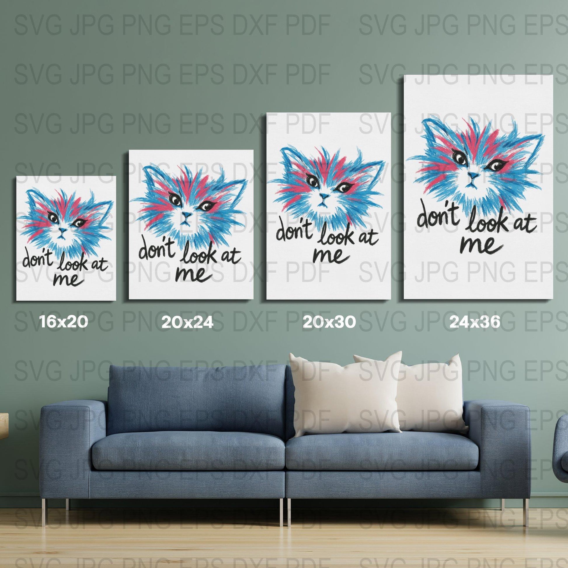 Colorful Abstract Fox Art Prints, Modern Fox Wall Decor, Set of 4 Canvas Prints