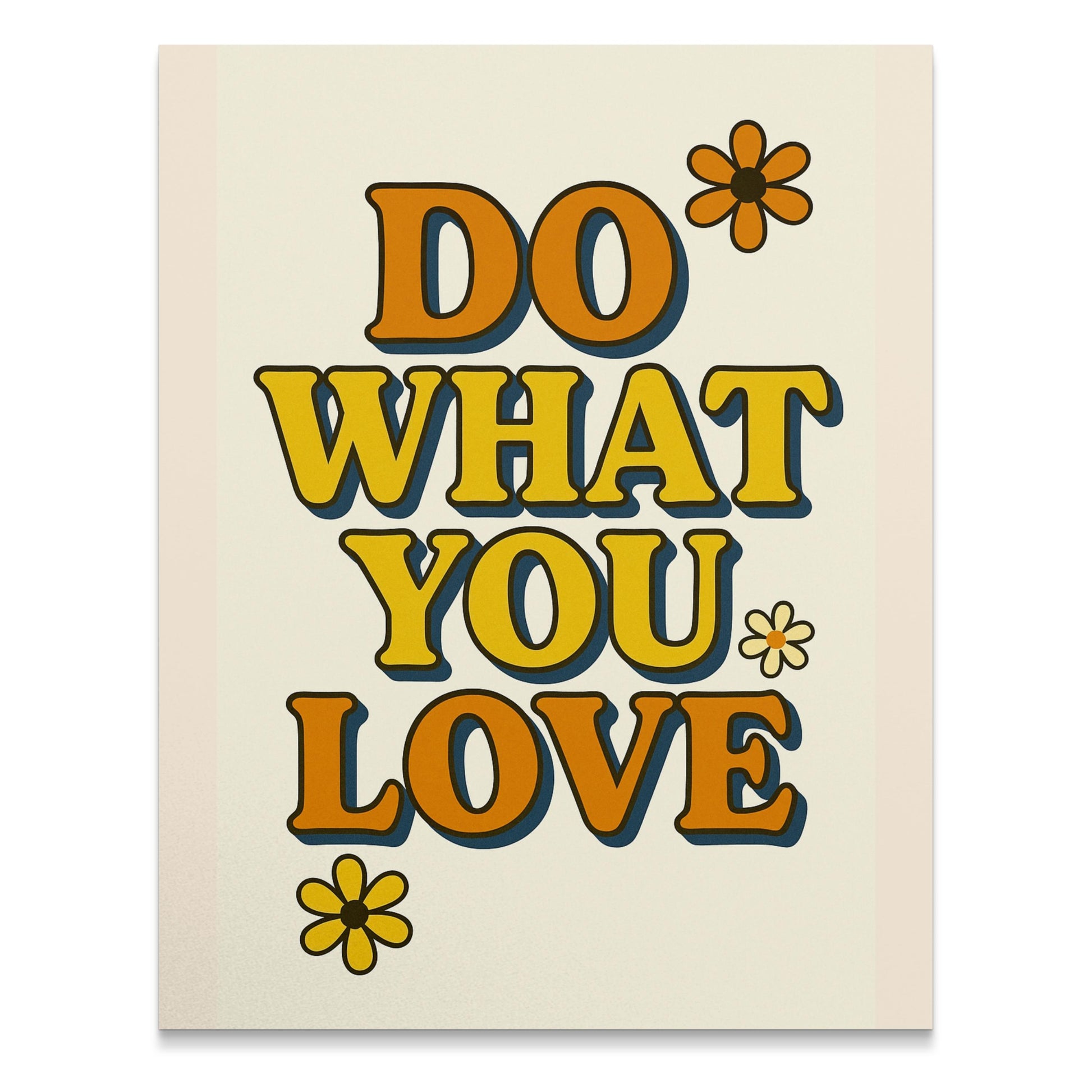 Do What You Love Inspirational Quote Poster, Retro Style Wall Art, Home Office Decor, Gift Idea