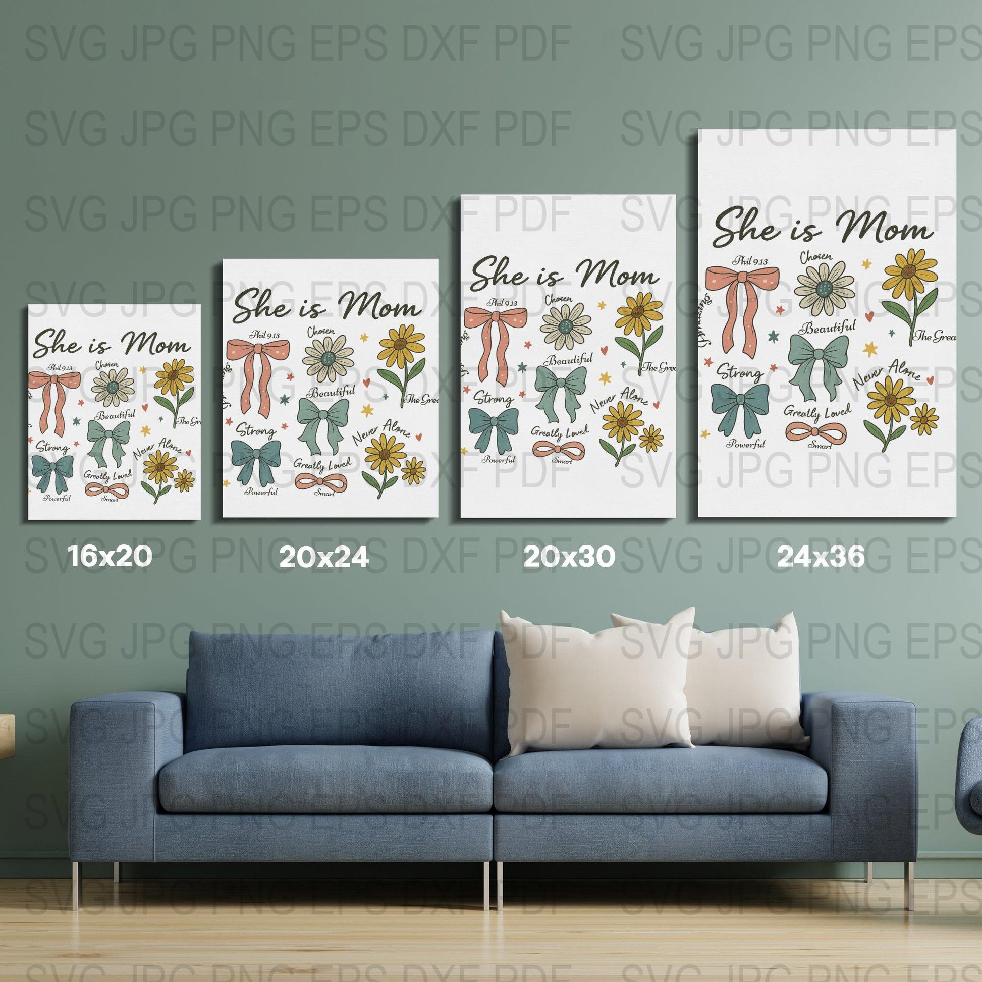 Mother's Day Floral Art Prints Set, Gallery Wall Decor, Spring Flowers and Quotes, Home Decoration, Printable Wall Art