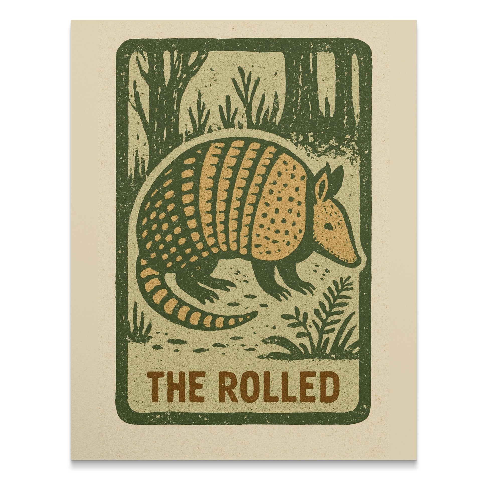 Vintage Armadillo Print, Rustic Woodland Animal Art, Nature Inspired Wall Decor, Unique Illustration, Earth Tones
