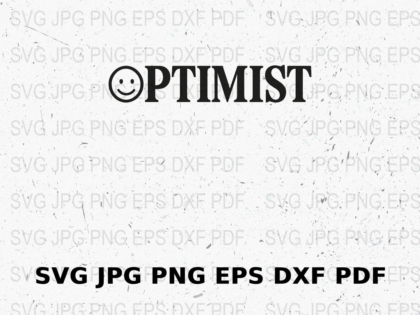 Optimist SVG, PNG, EPS, DXF, PDF Files for Digital Download, Black and White Graphic Design, Printable Art, Instant Download Files