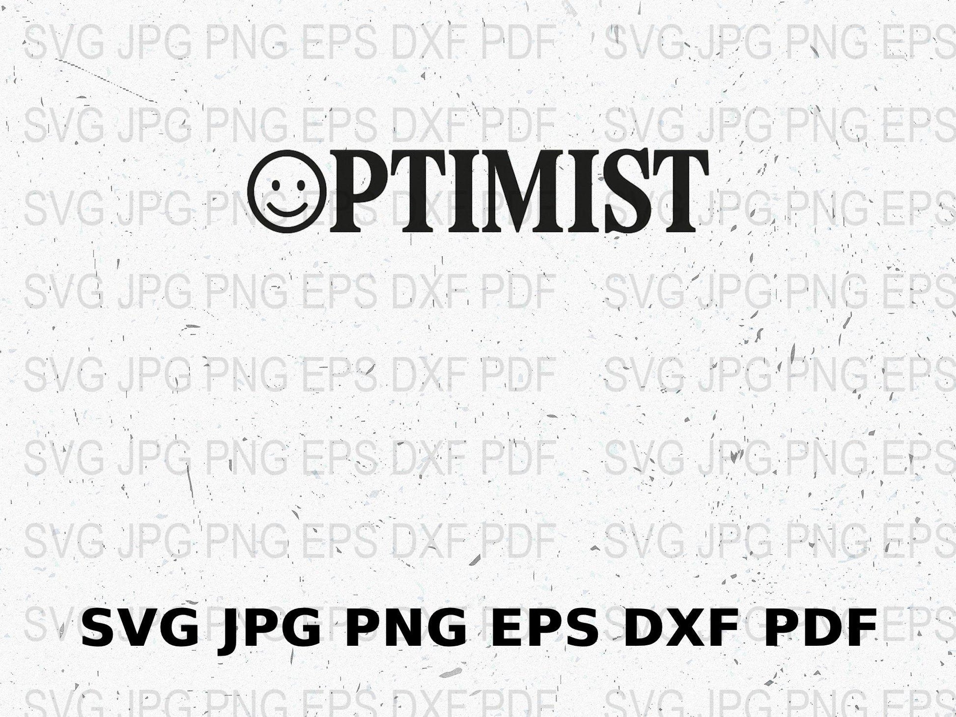 Optimist SVG, PNG, EPS, DXF, PDF Files for Digital Download, Black and White Graphic Design, Printable Art, Instant Download Files