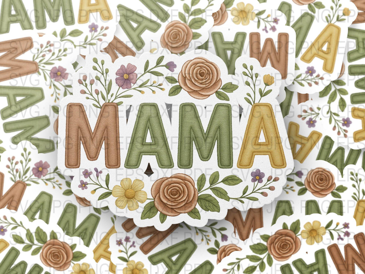 Mama Floral Letters Mother's Day Gift, Decorative Wooden Floral Lettering, Unique Handcrafted Home Decor, Colorful Spring Flowers Design