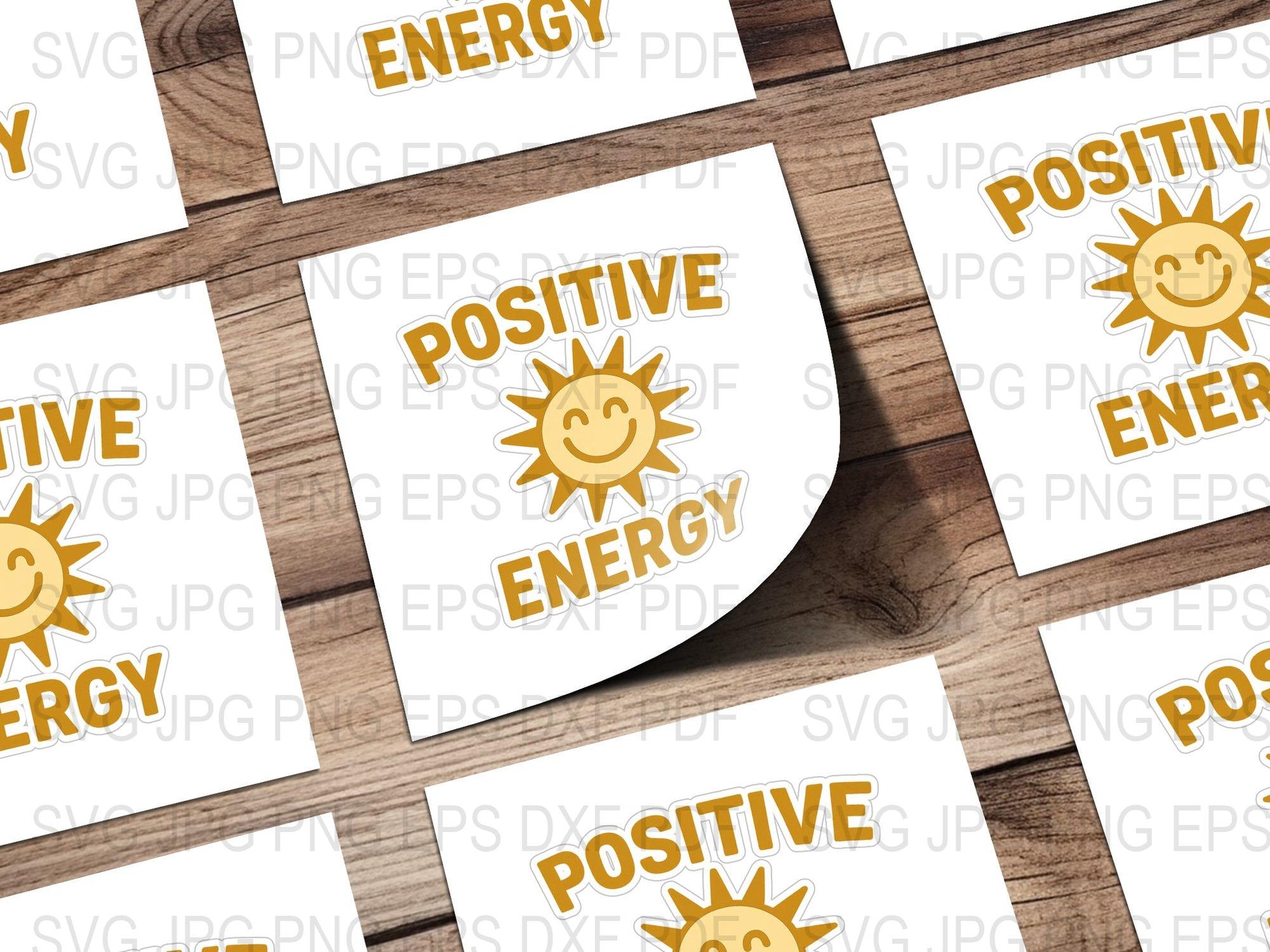 Positive Energy Sun Motif Digital Print, Modern Home Decor Wall Art, Bright Inspirational Icon