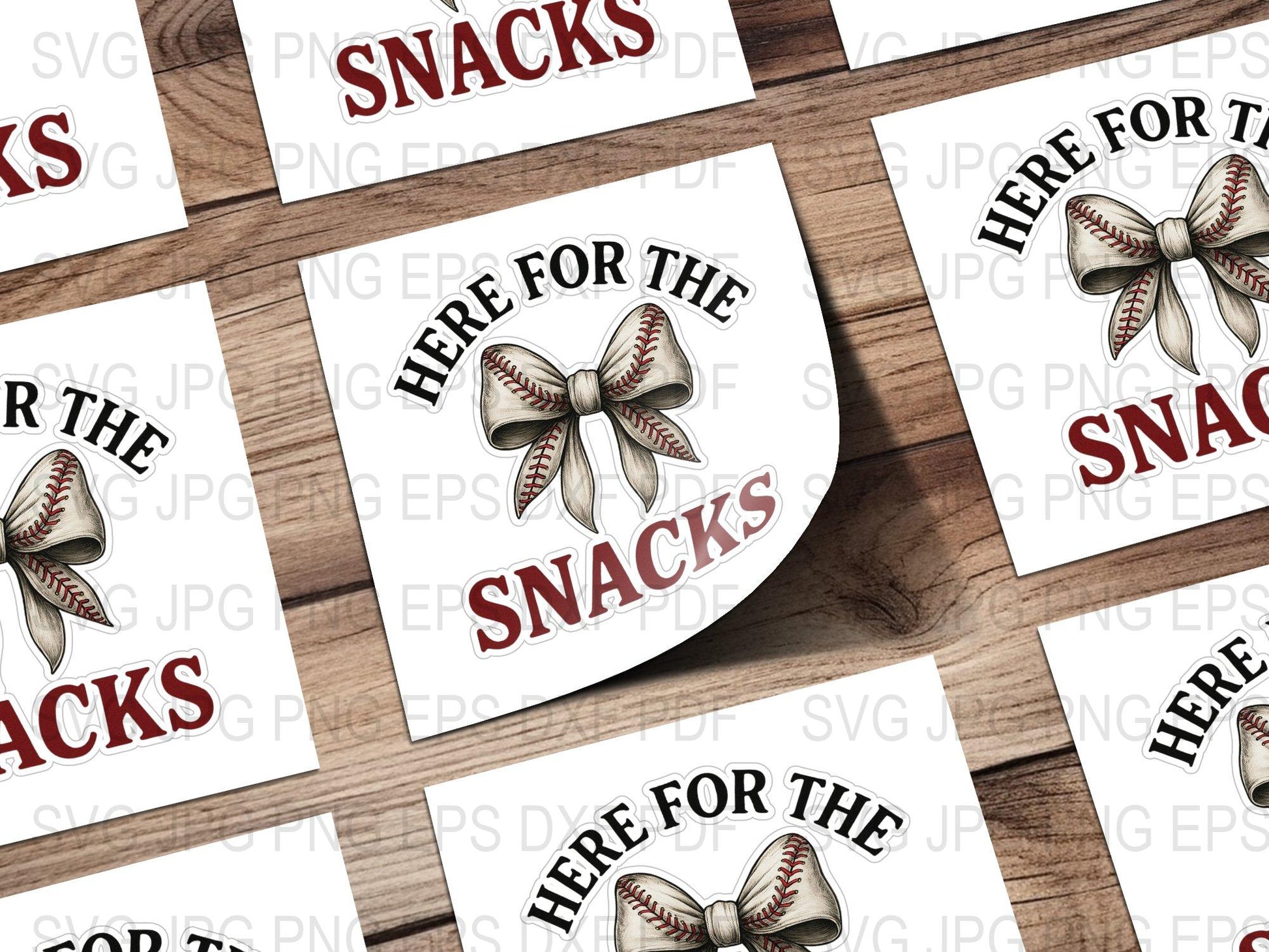 Baseball Snack SVG File, Here for the Snacks Quote, Sports Fan Clipart, Digital Download, DIY T-Shirt Design, Baseball Mom Craft Idea