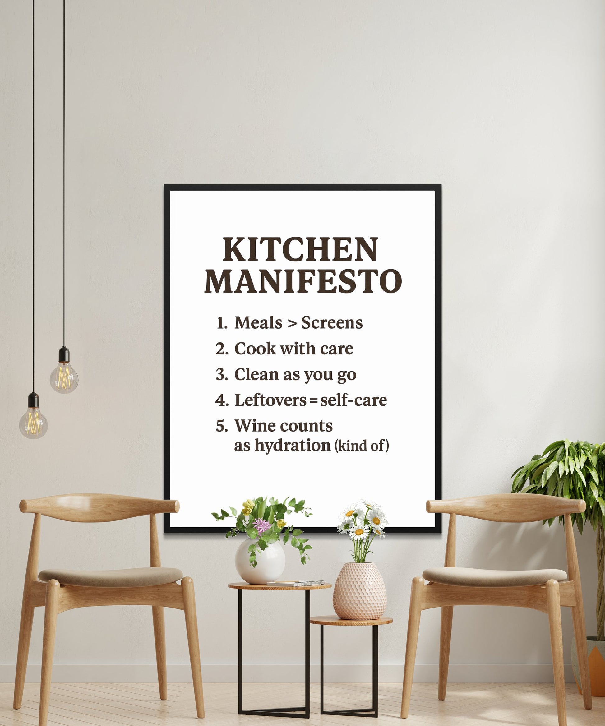 Kitchen Manifesto Poster, Modern Wall Art, Dining Room Decor, Minimalist Typography Print, Home Interior Design, Gift Idea