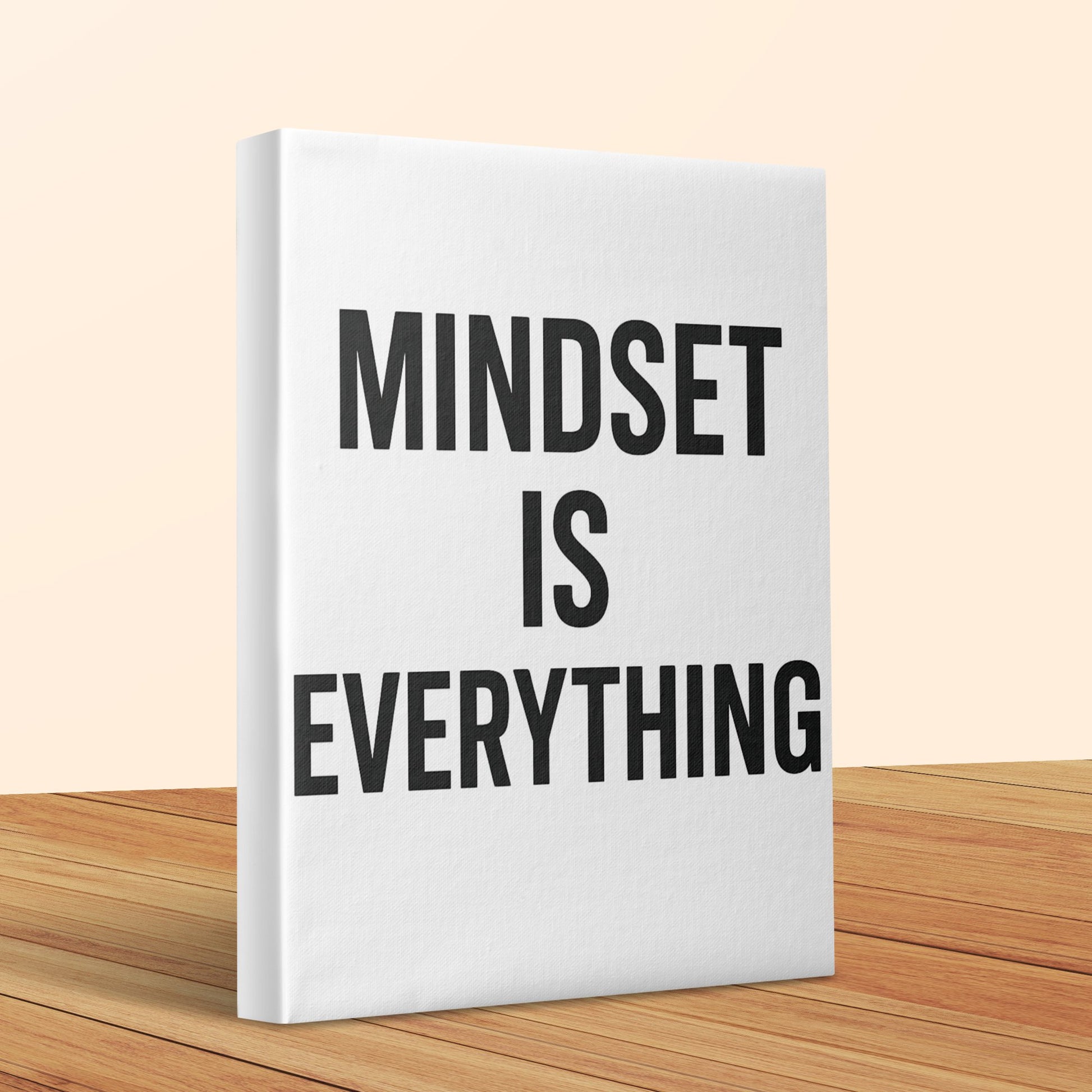 Inspirational Canvas Wall Art, Mindset Is Everything Quote, Modern Home Office Decor, Motivational Artwork