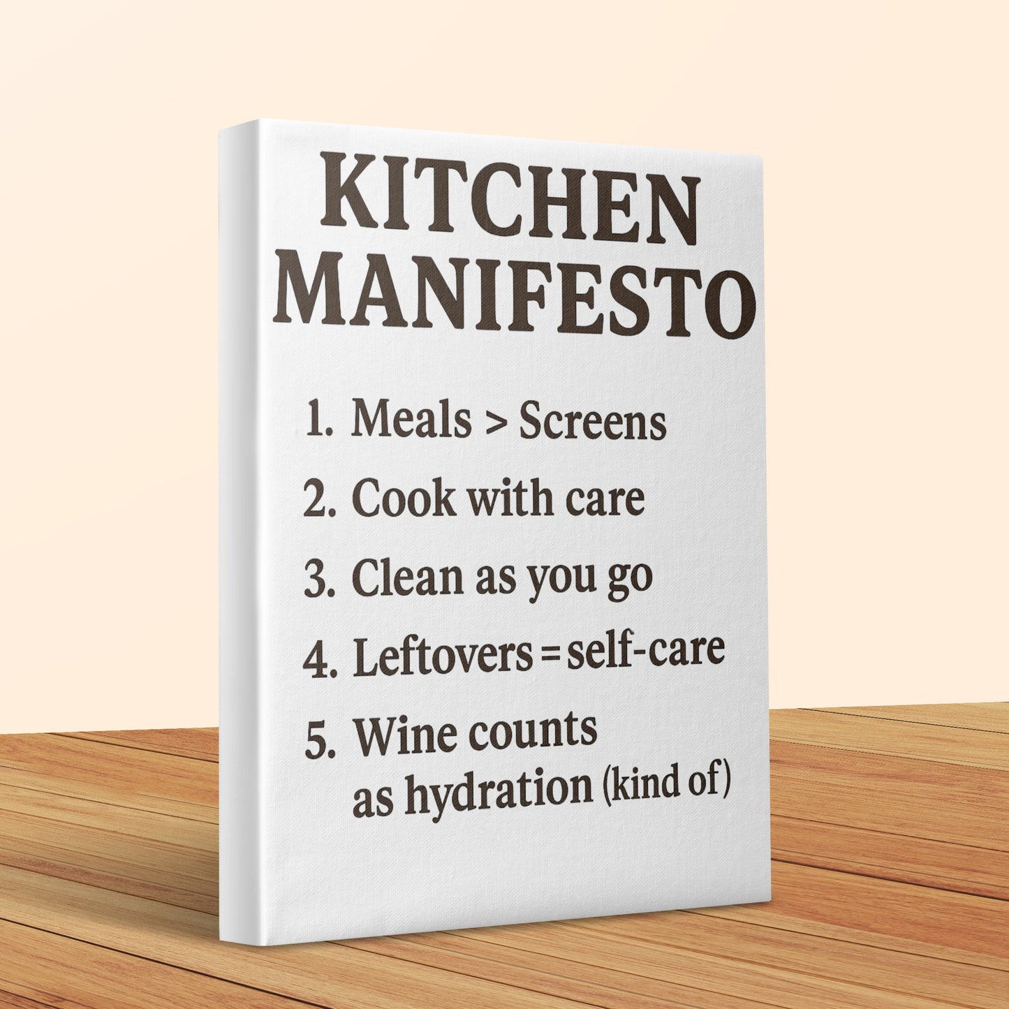 Kitchen Manifesto Canvas Print, Modern Home Decor, Wall Art, Typography Poster, Minimalist Kitchen Rules, Dining Room Decoration Ideas