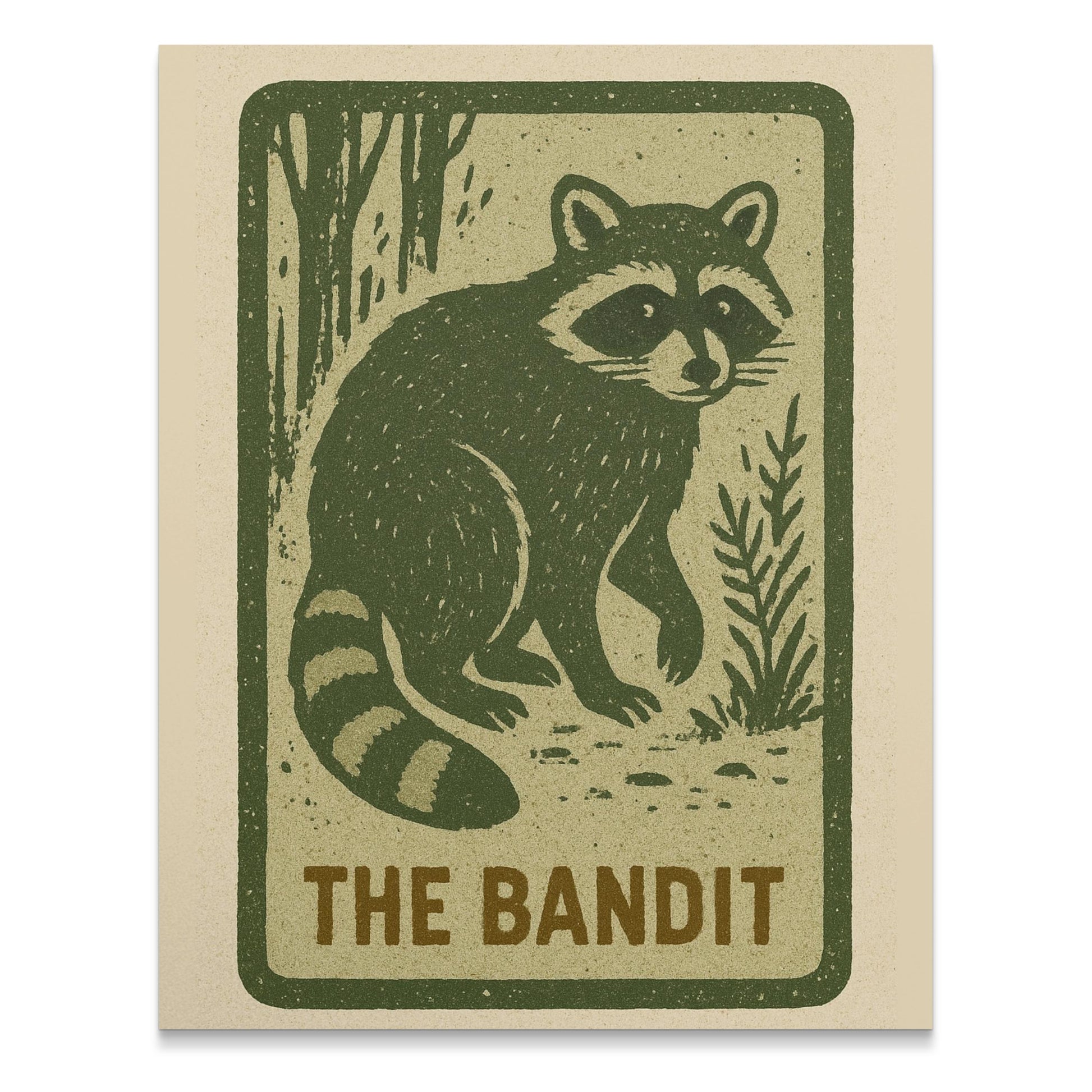 Vintage Raccoon Print, Rustic Forest Animal Wall Art, The Bandit Wildlife Illustration, Nature Inspired Home Decor, Unique Gift Idea