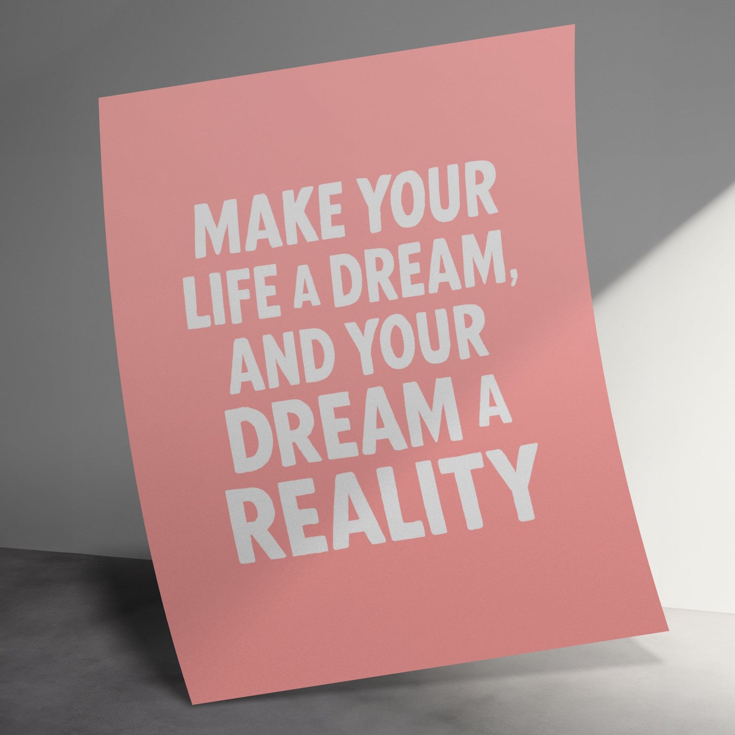 Inspirational Poster 'Make Your Life A Dream' Motivational Wall Art Decor