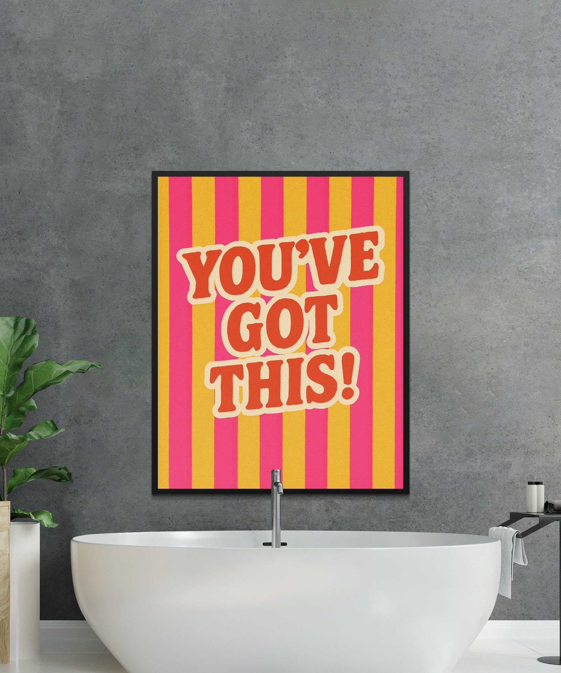 Motivational Wall Art Poster, 'You've Got This' Quote, Bright Stripes, Bold Typography, Home Decor, Office Inspiration, Modern Design