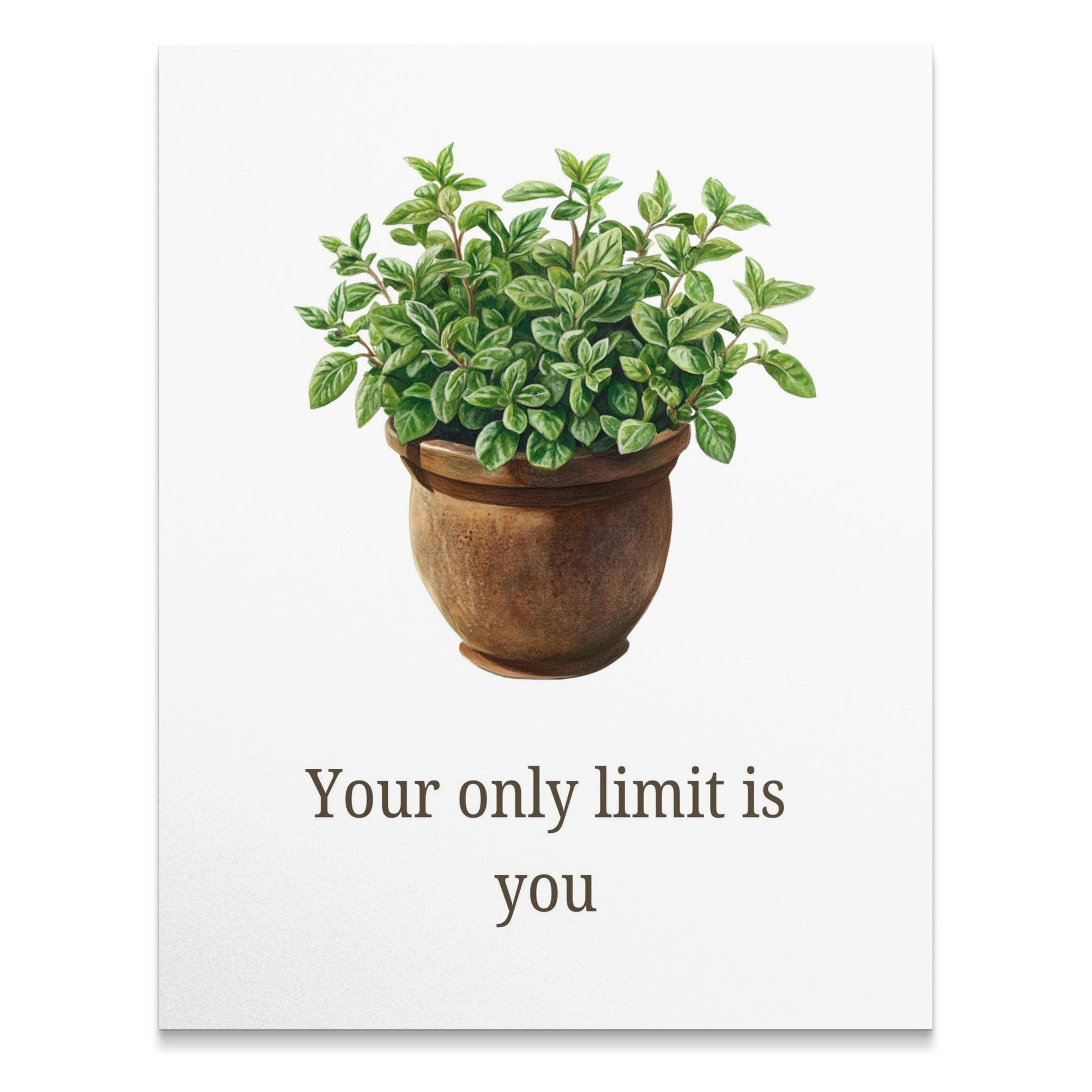 Inspirational Quote Wall Art, Potted Plant Painting, Botanical Poster, Rustic Home Decor, Office Motivational Print, Greenery Artwork