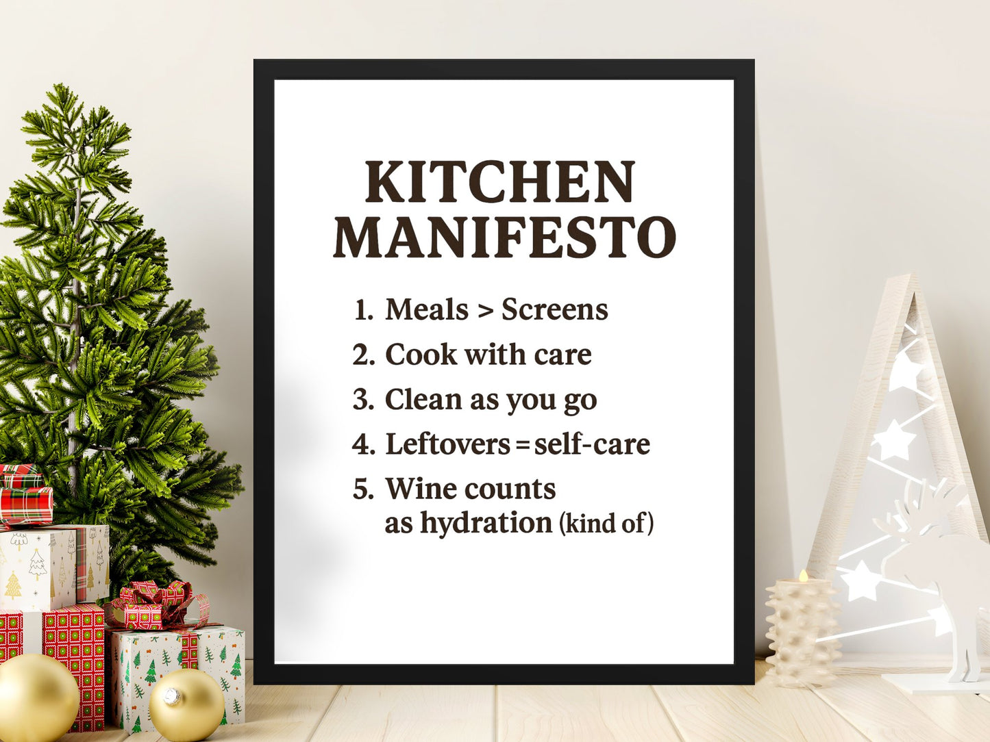 Kitchen Manifesto Wall Art, Modern Home Decor, Typography Poster, Christmas Gift Idea